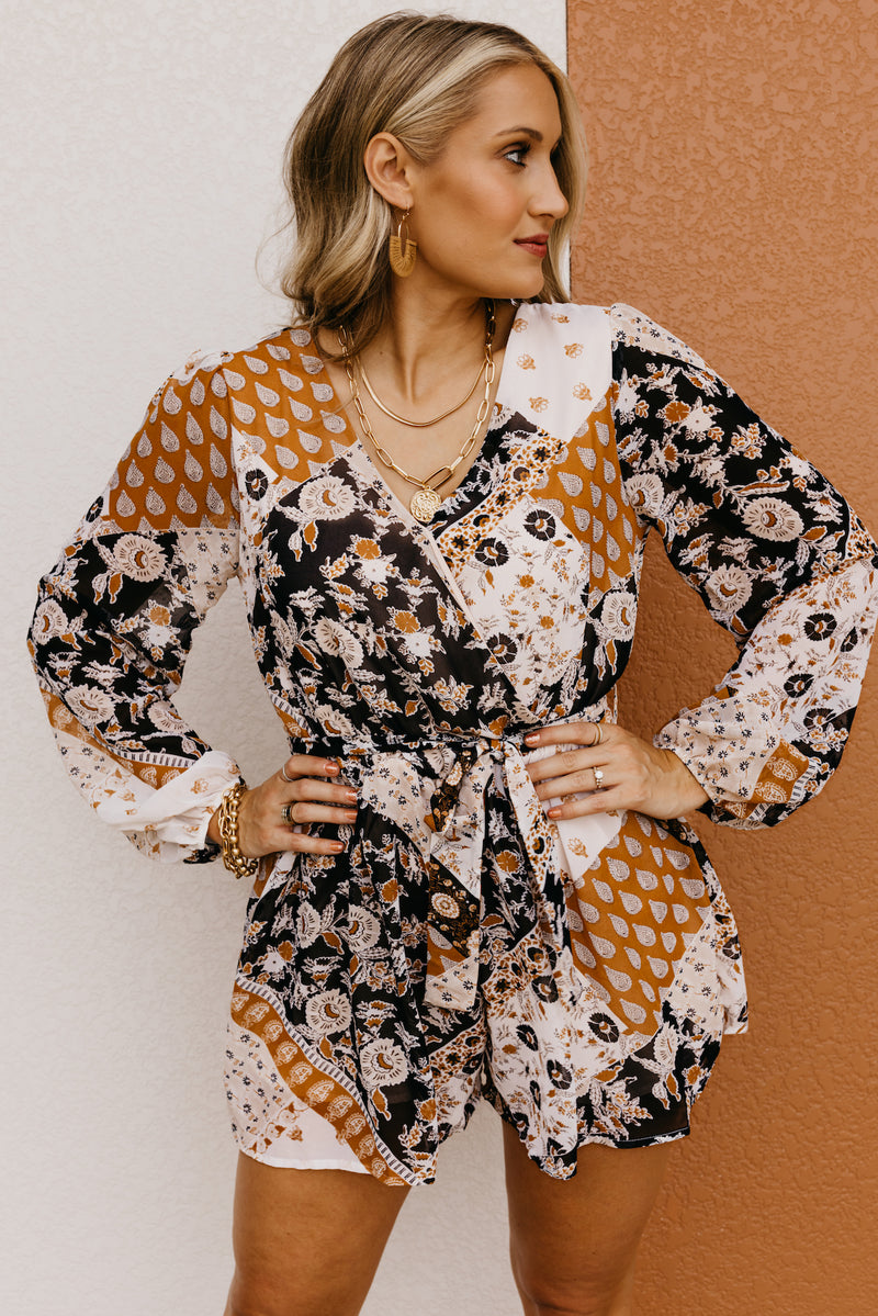 The Chaya Floral Tie Waist Romper