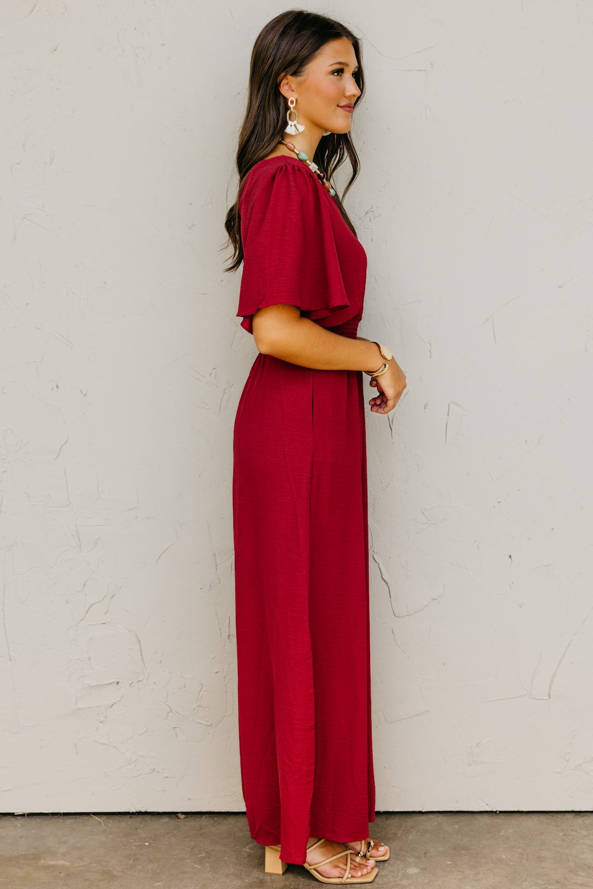The Elena Wide Leg Woven Jumpsuit