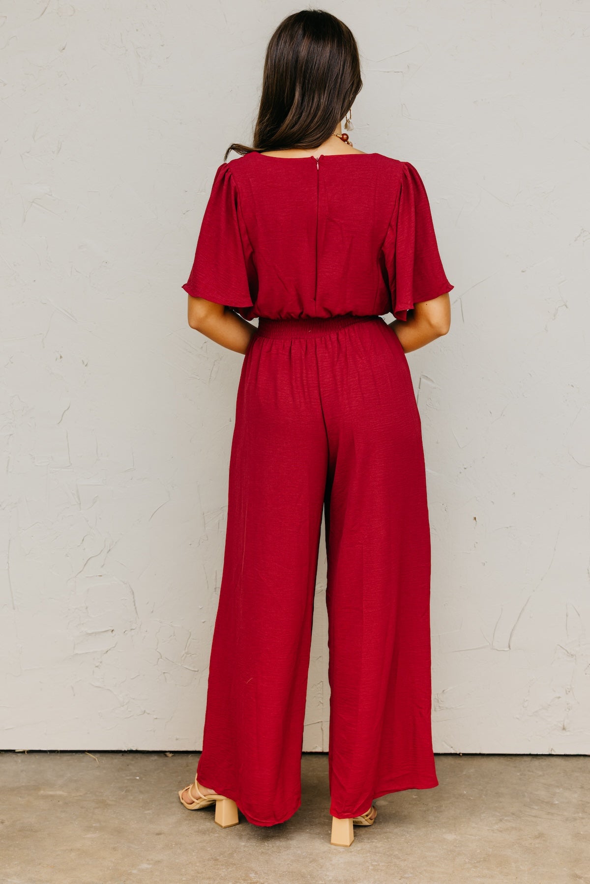 The Elena Wide Leg Woven Jumpsuit