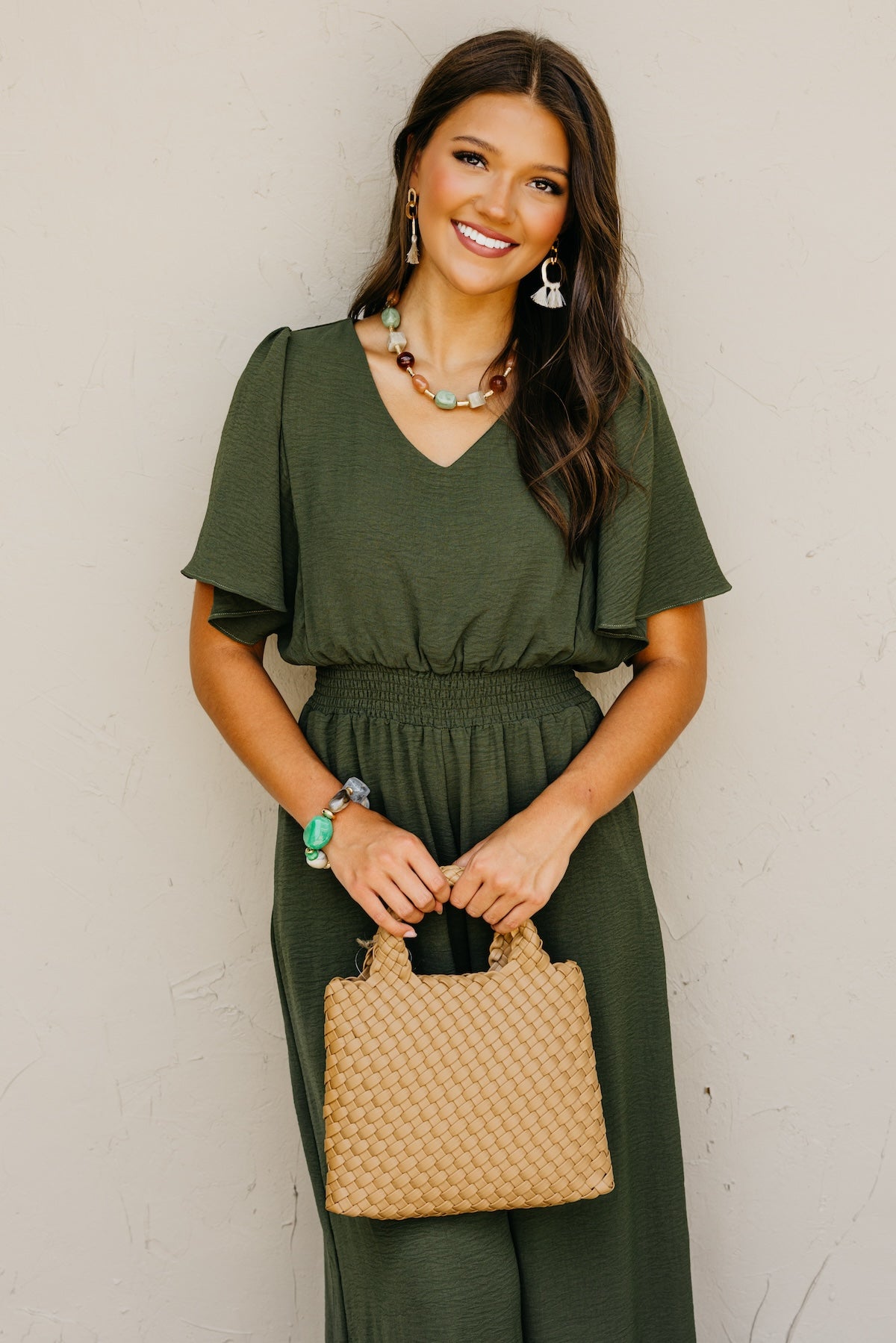 The Elena Wide Leg Woven Jumpsuit