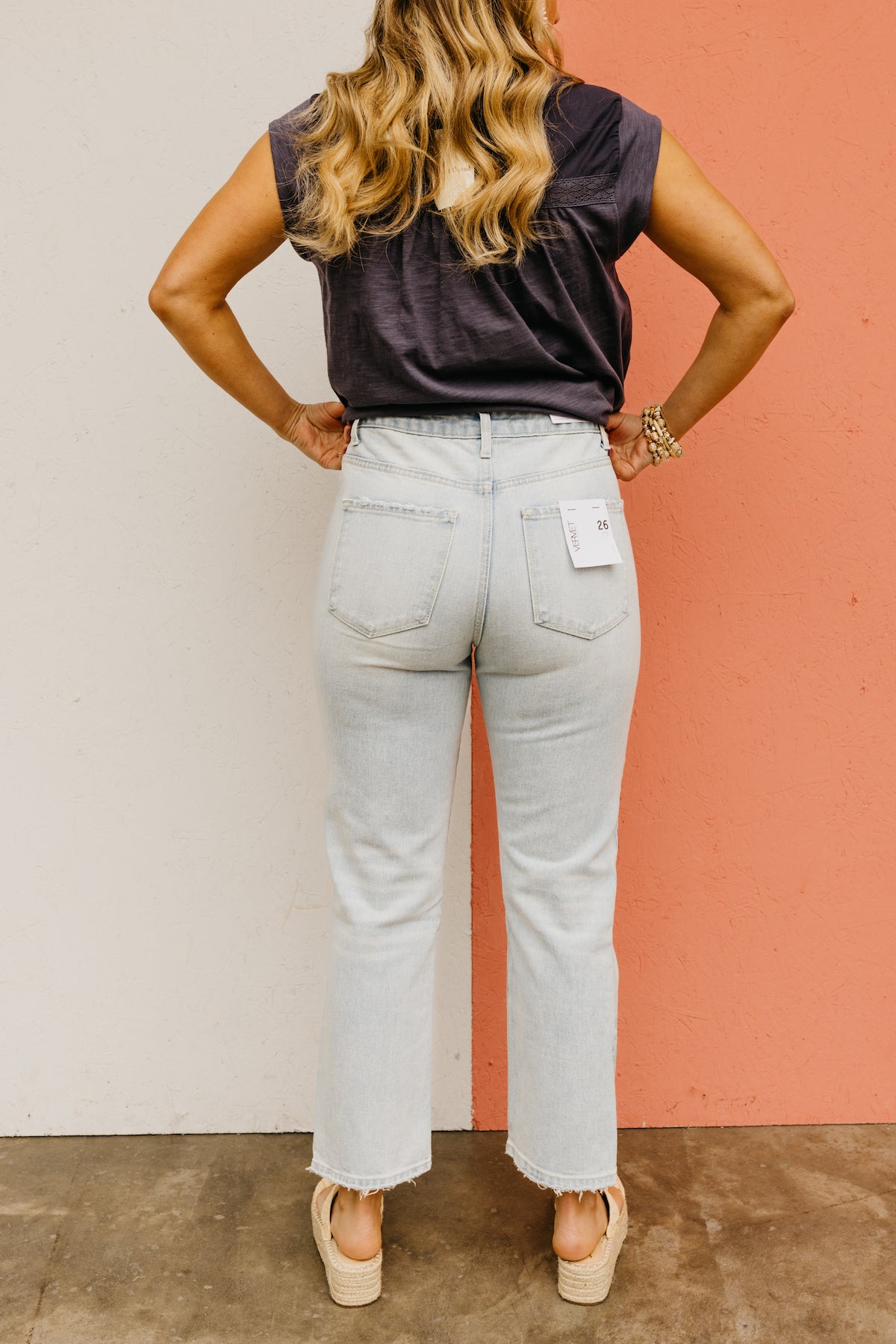 Vervet Denim | The Kalida Distressed High Rise Crop Jeans