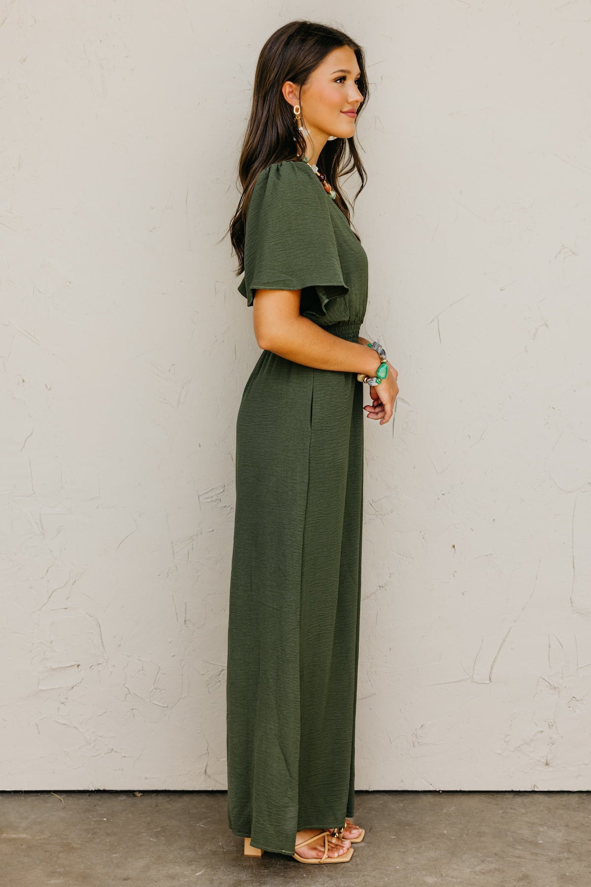 The Elena Wide Leg Woven Jumpsuit