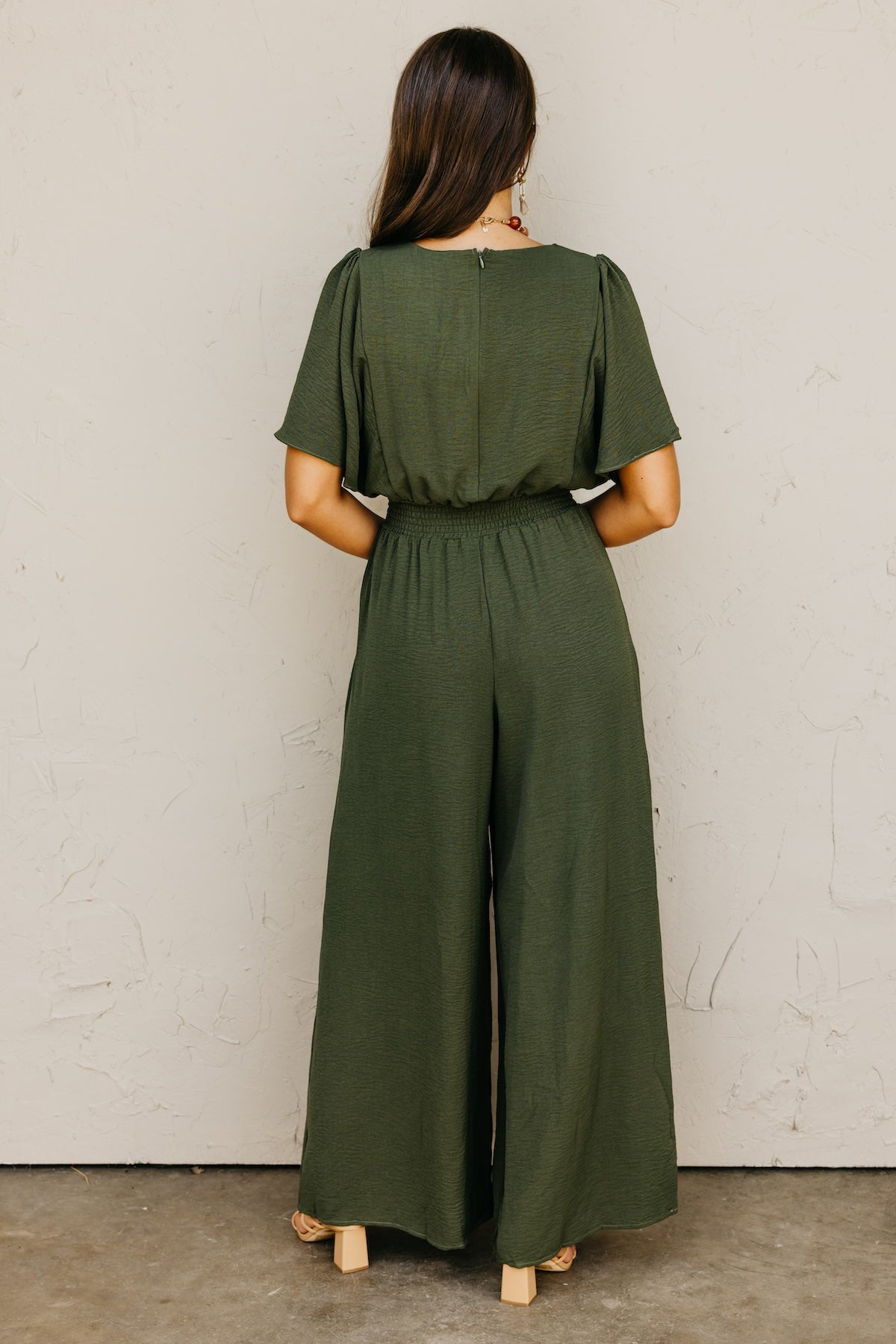 The Elena Wide Leg Woven Jumpsuit
