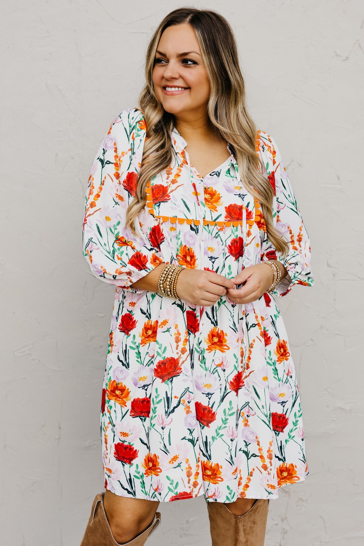 The Matilda Ric Rac Floral Mini Dress