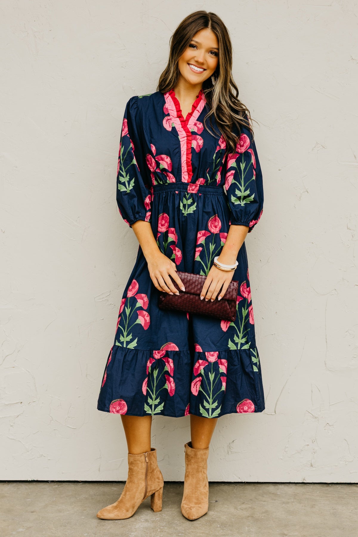 The Raven Floral Midi Dress
