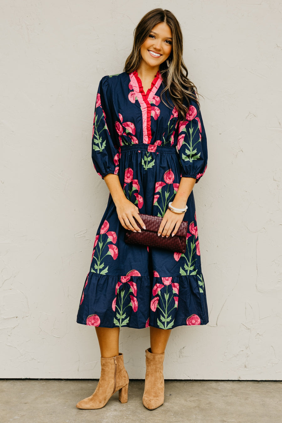 The Raven Floral Midi Dress