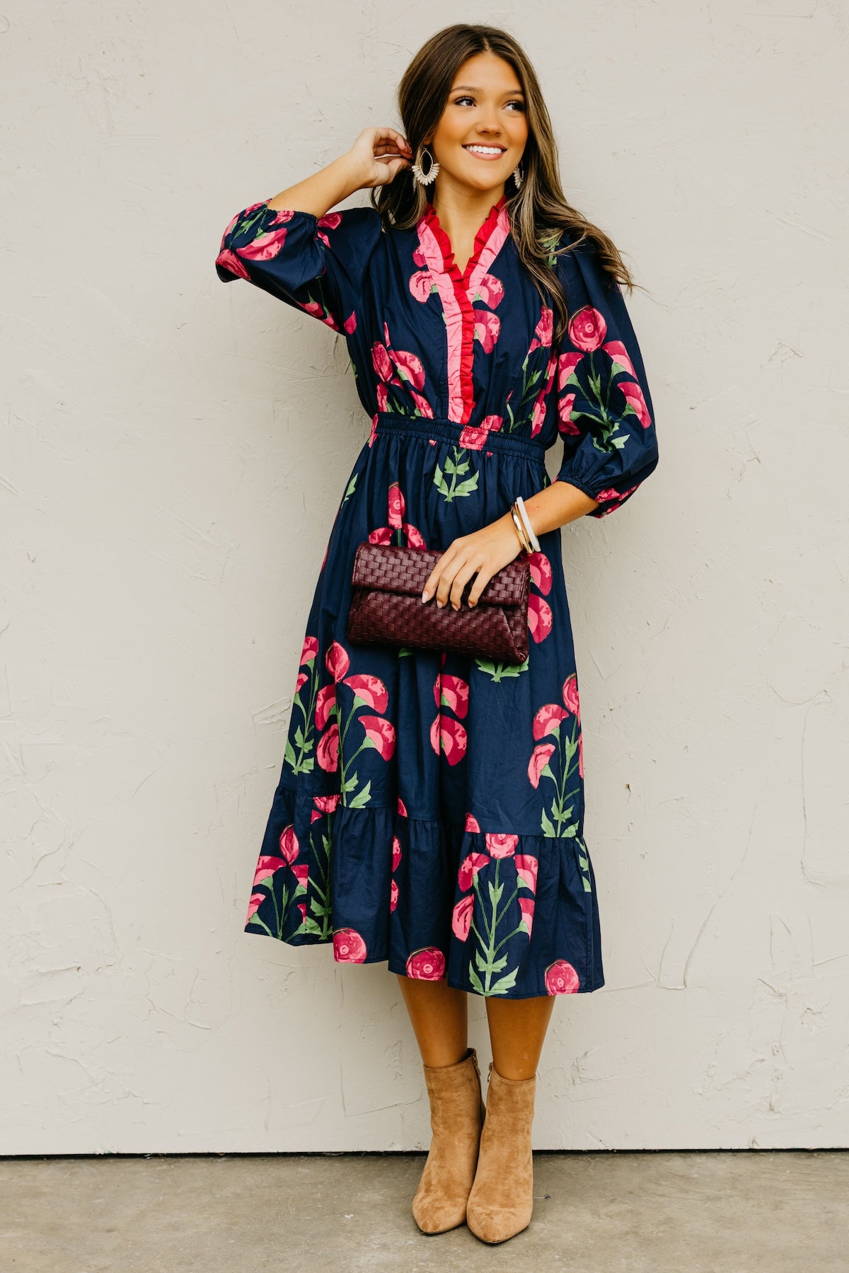 The Raven Floral Midi Dress