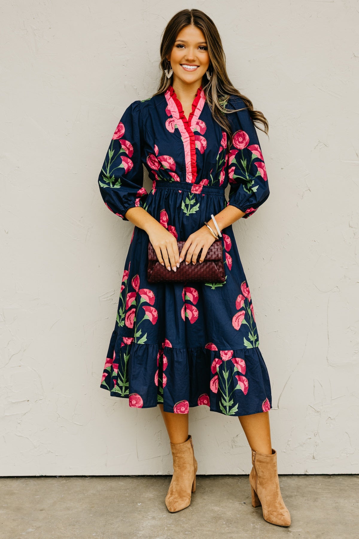 The Raven Floral Midi Dress