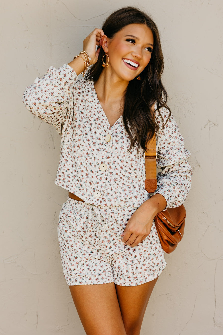 The Anahi Floral Ribbed Cardigan