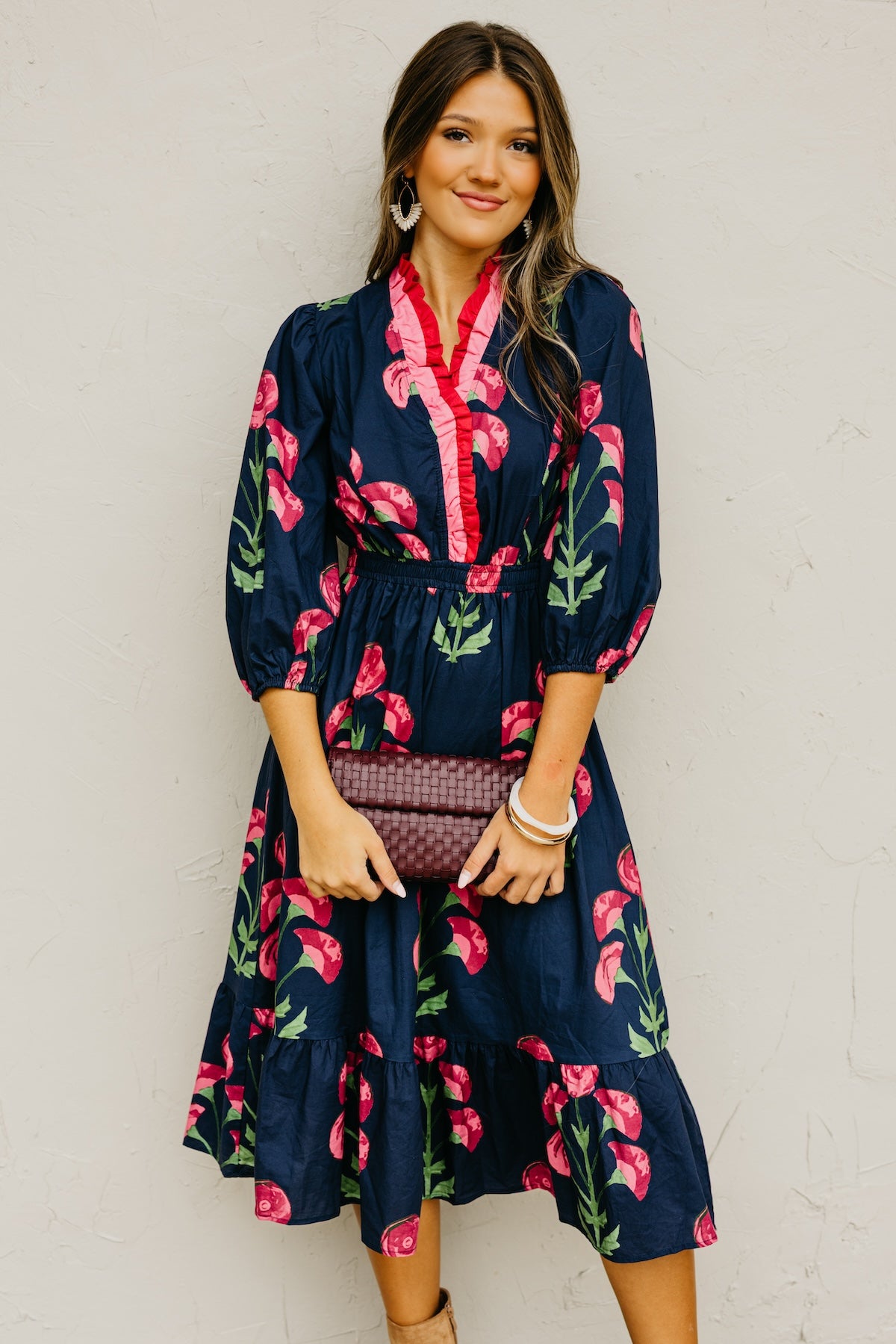 The Raven Floral Midi Dress