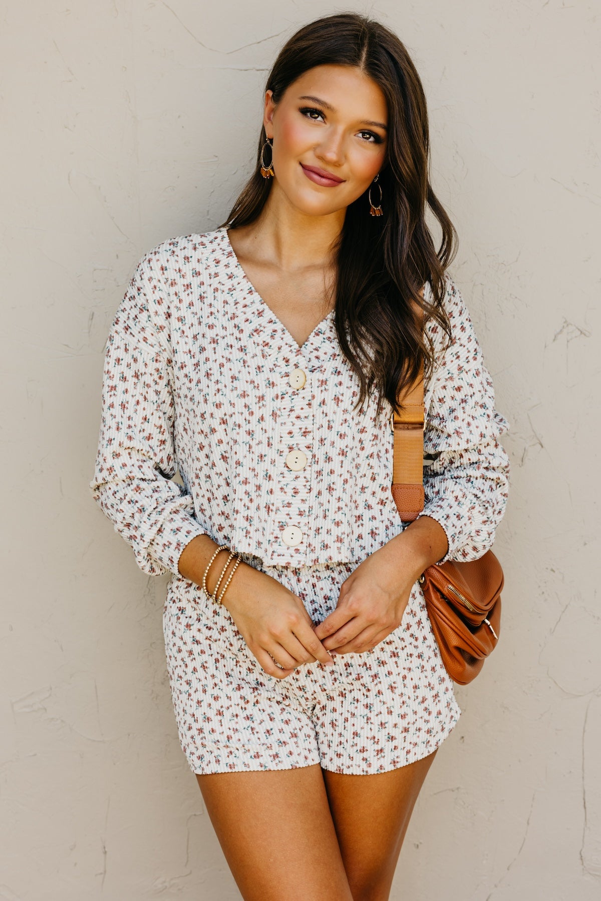 The Anahi Floral Ribbed Cardigan