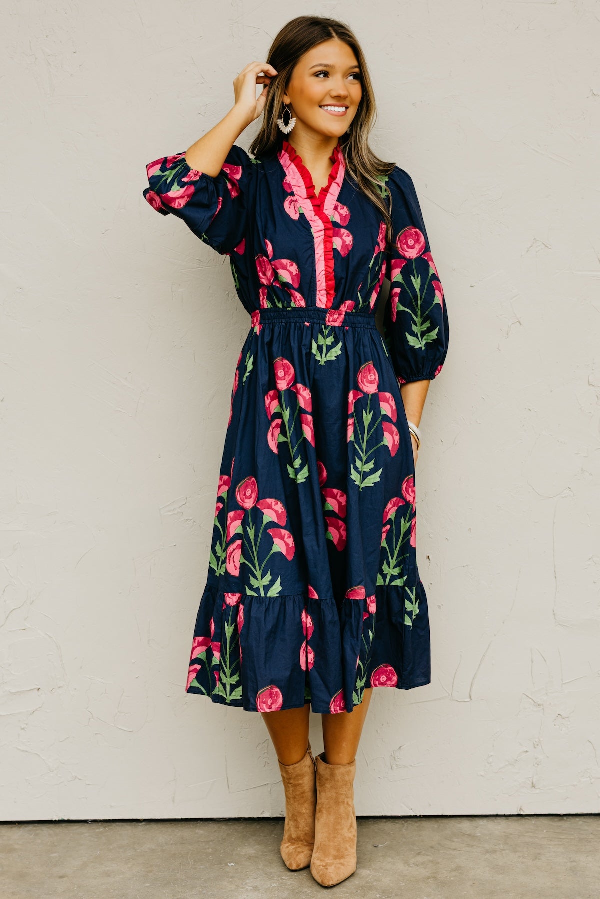 The Raven Floral Midi Dress