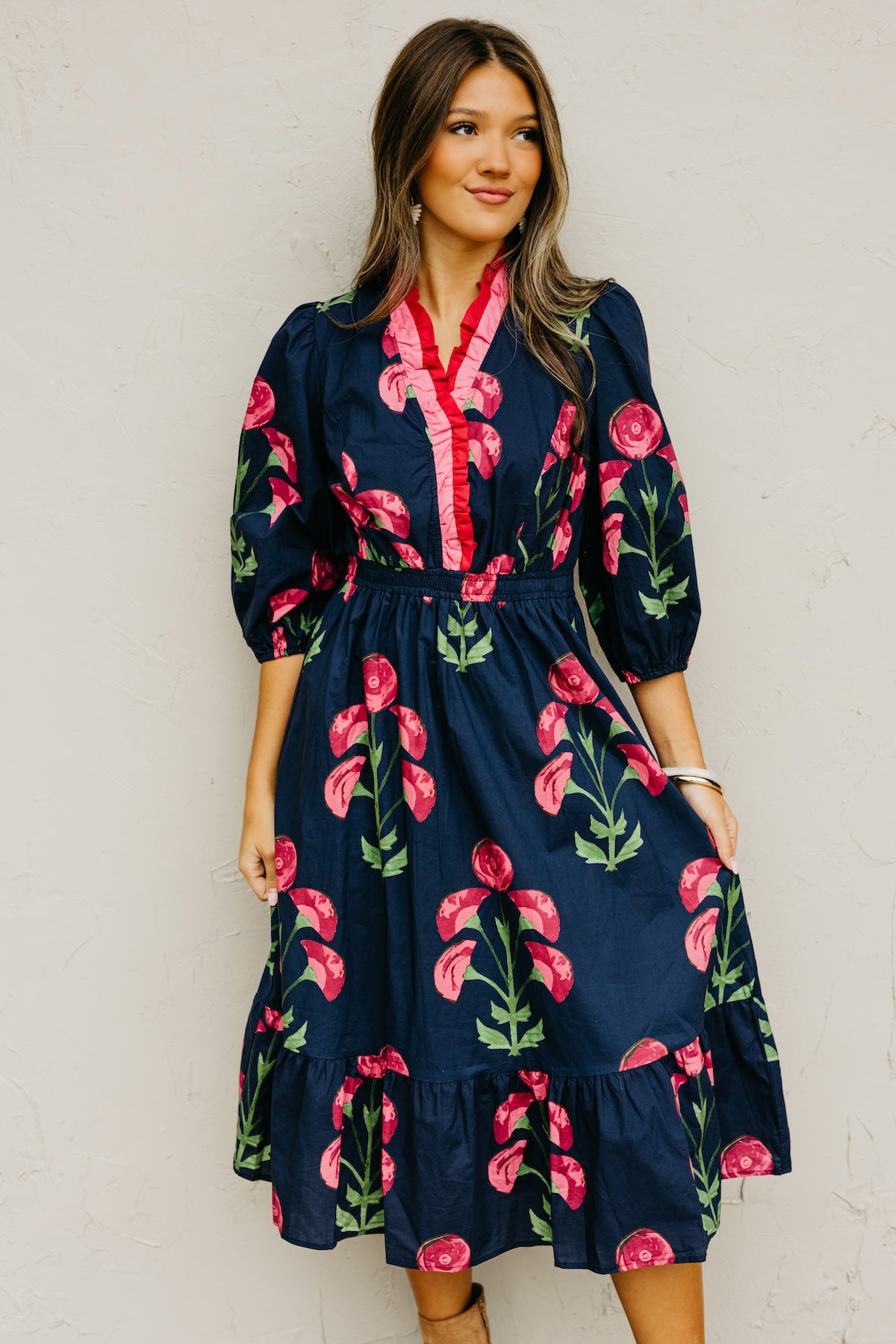 The Raven Floral Midi Dress