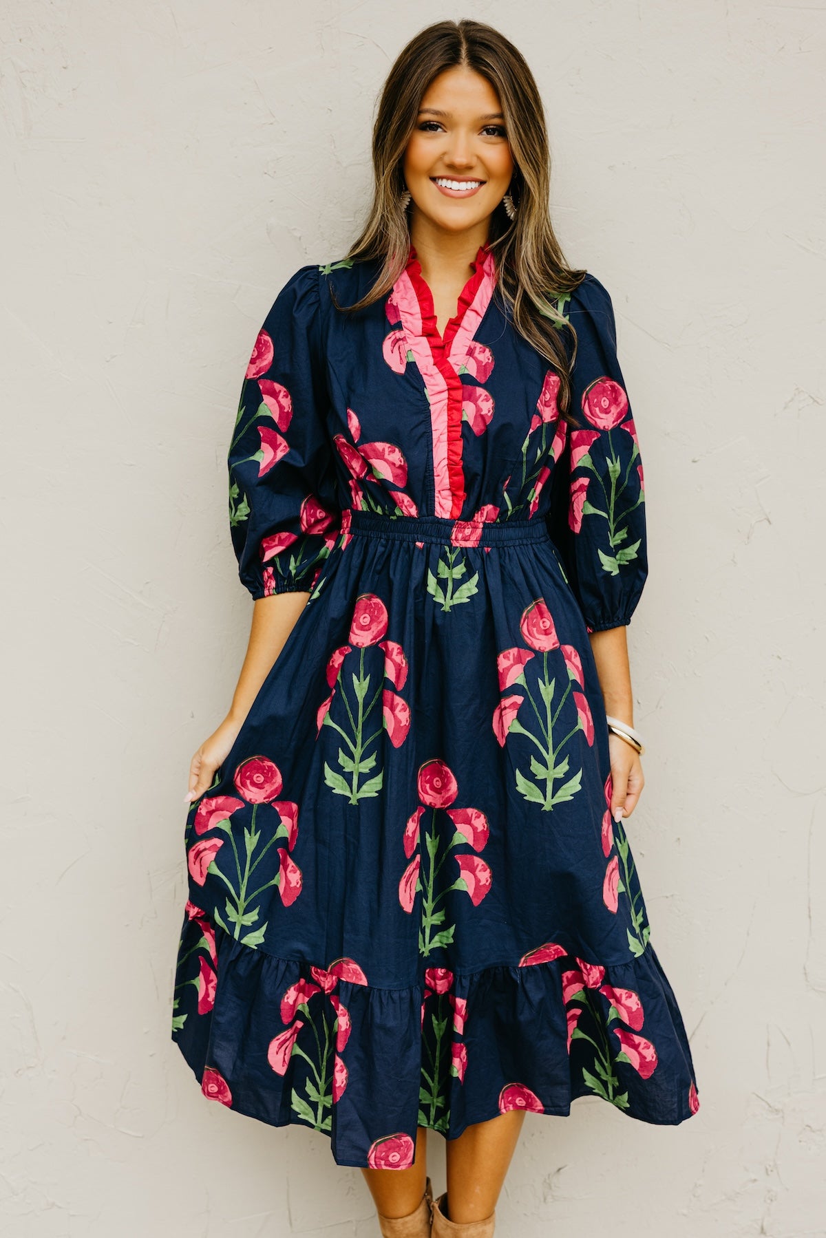 The Raven Floral Midi Dress