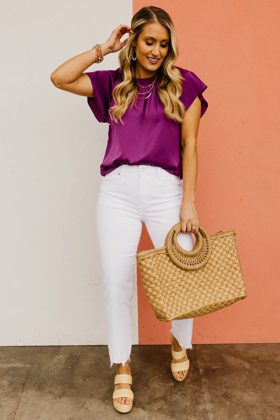 The McKinley Pleated Flutter Sleeve Top
