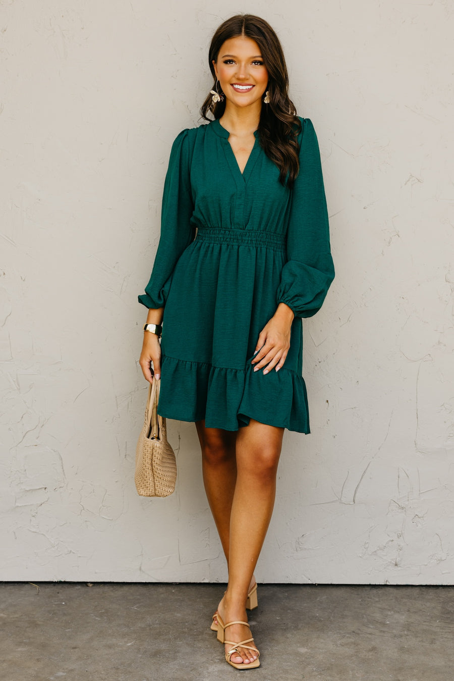 The Irene Elastic Waist Mini Dress