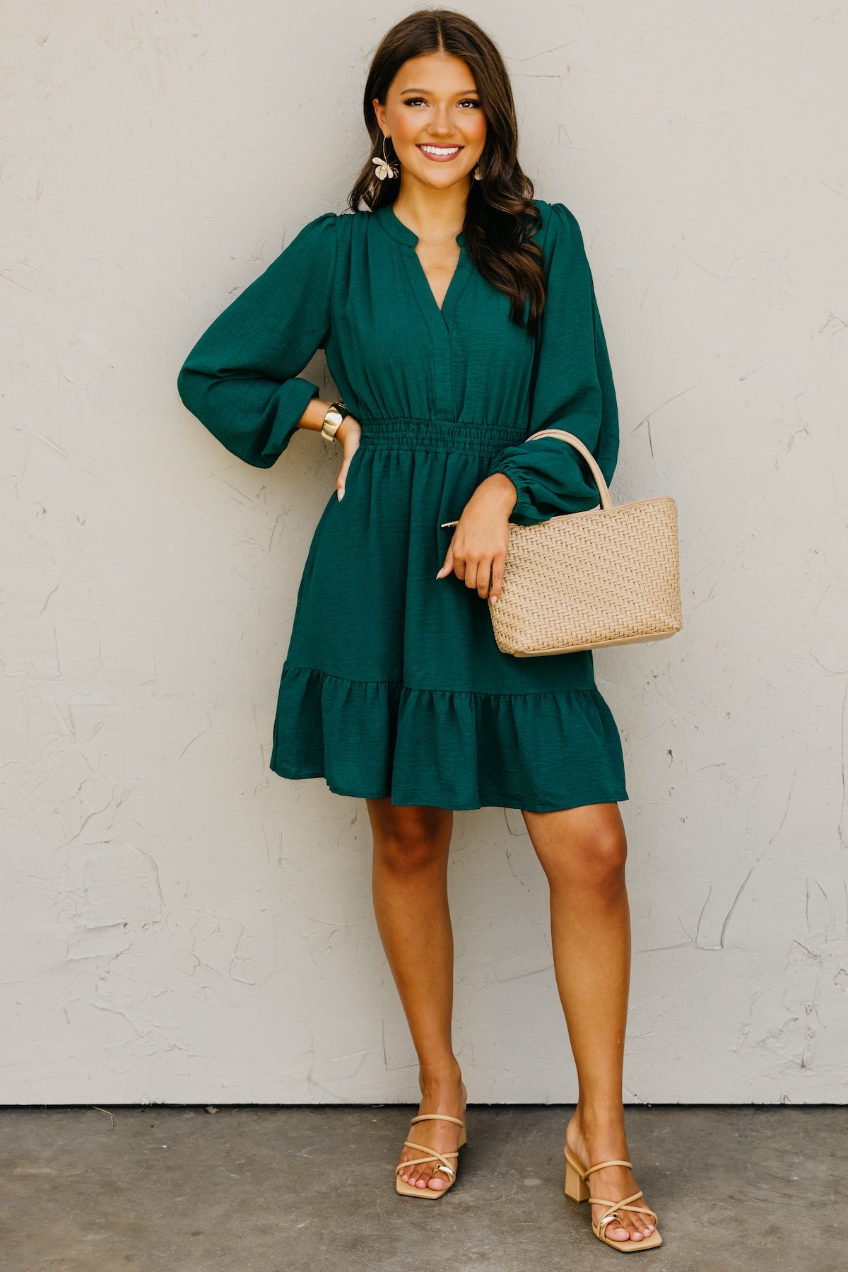 The Irene Elastic Waist Mini Dress