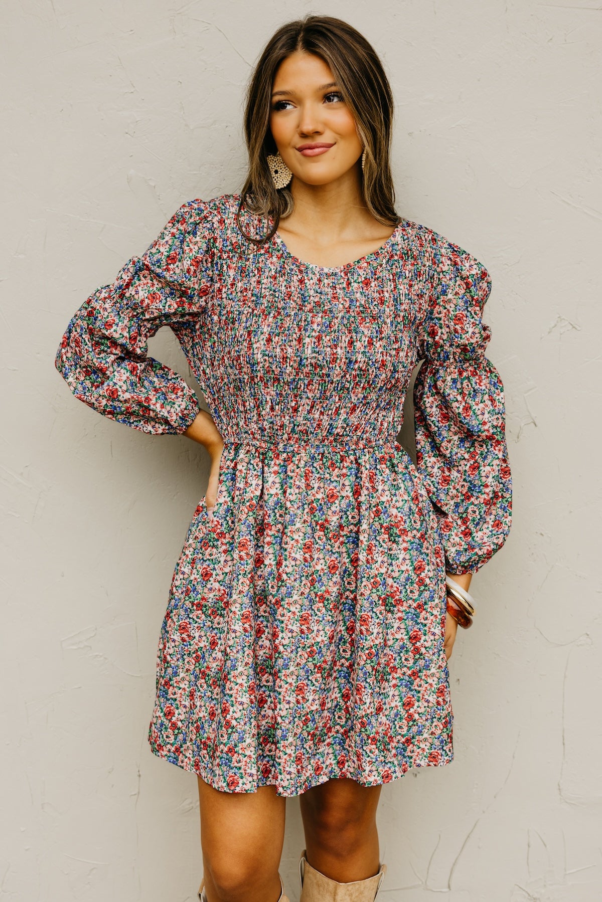 The Urban Floral Smocked Mini Dress