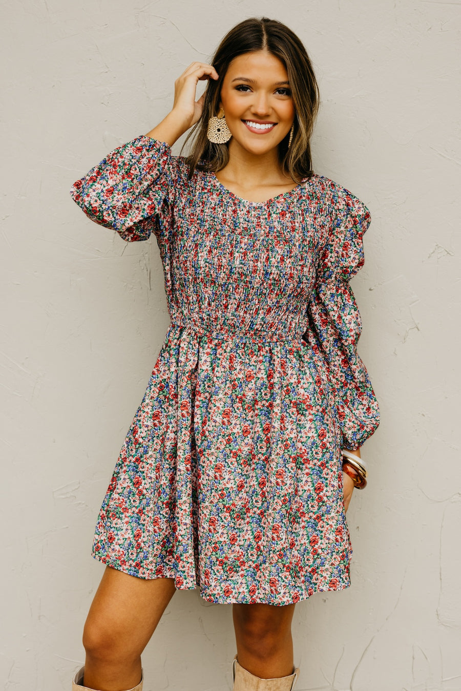 The Urban Floral Smocked Mini Dress