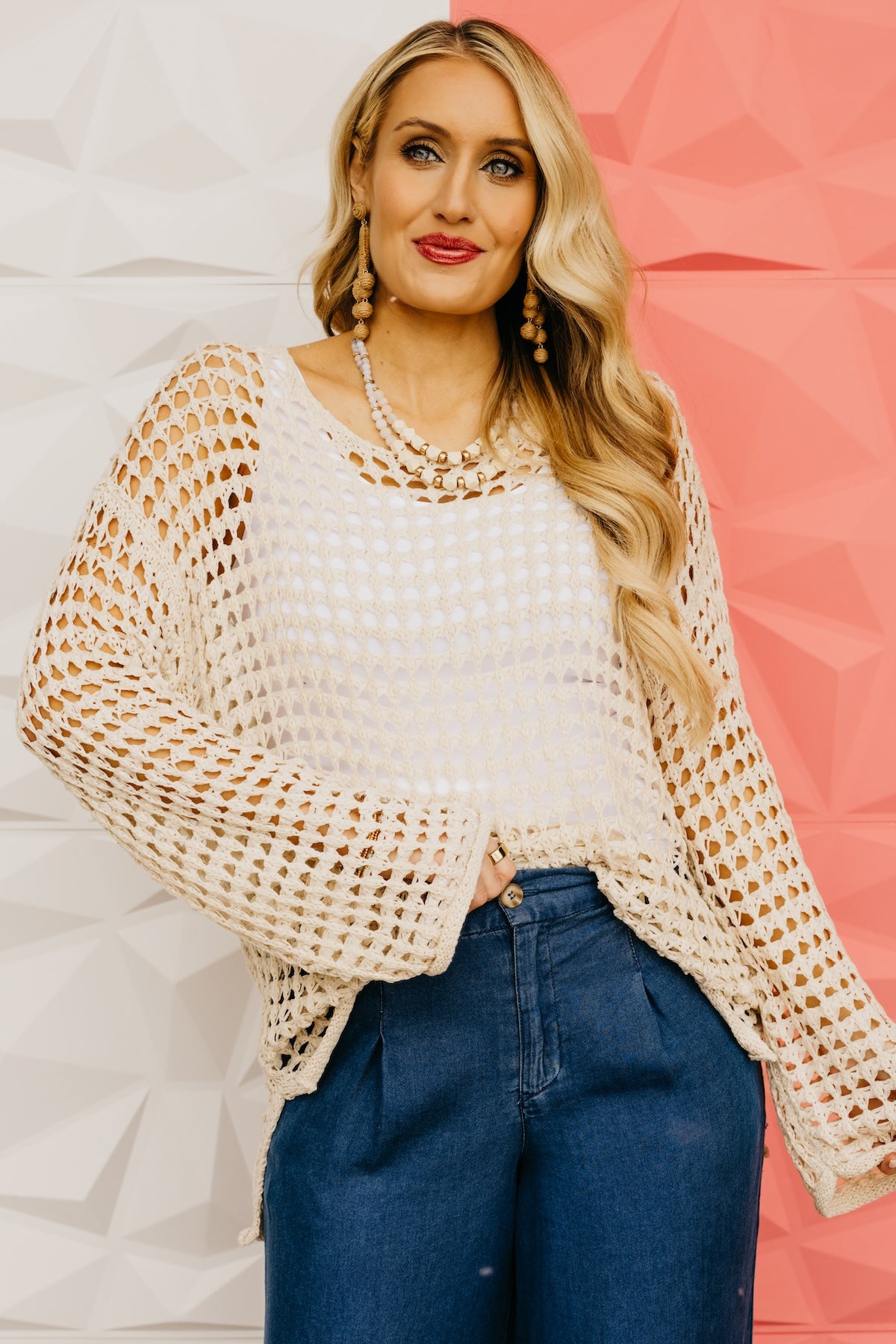 The Damien Crochet Knit Pullover Sweater