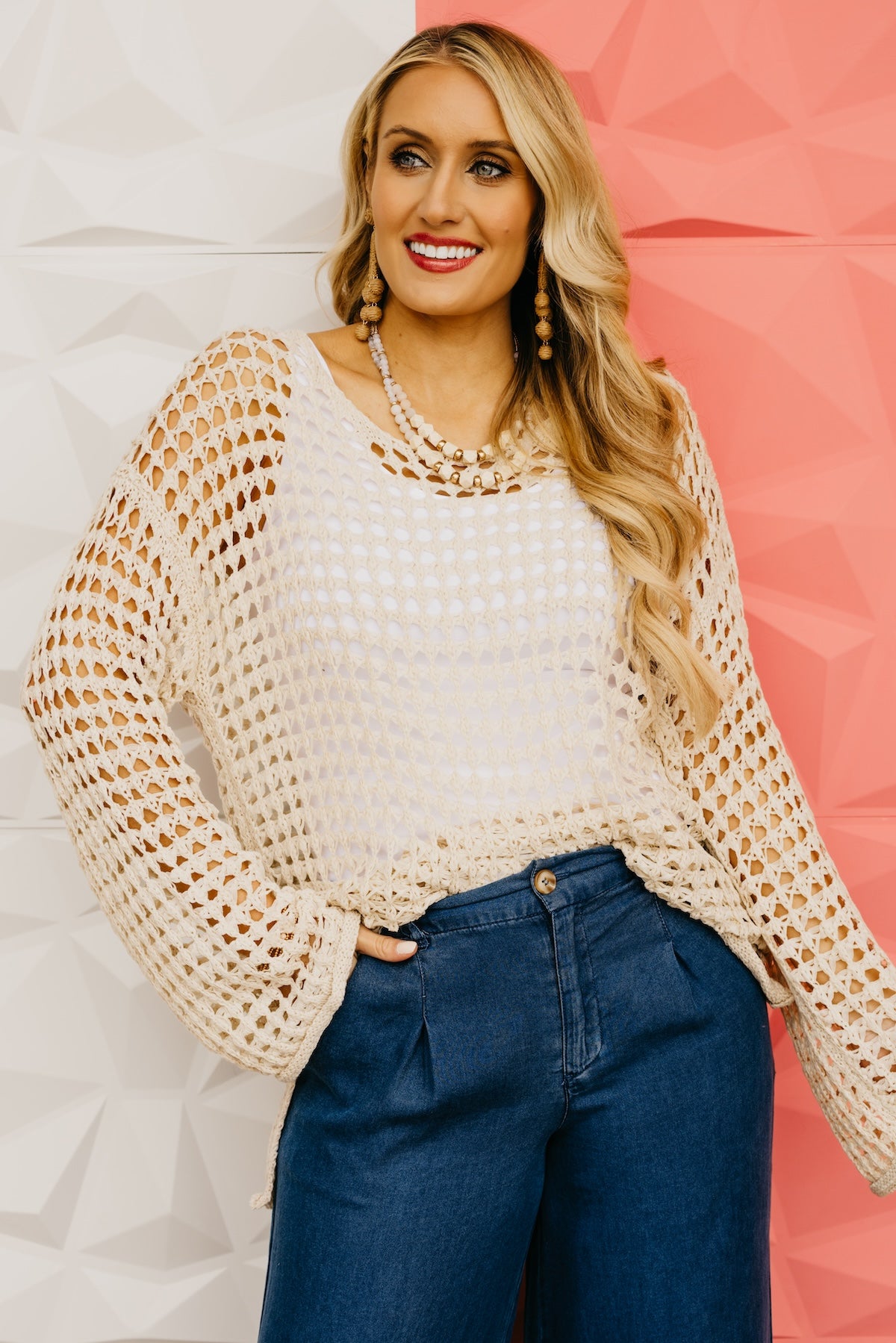 The Damien Crochet Knit Pullover Sweater