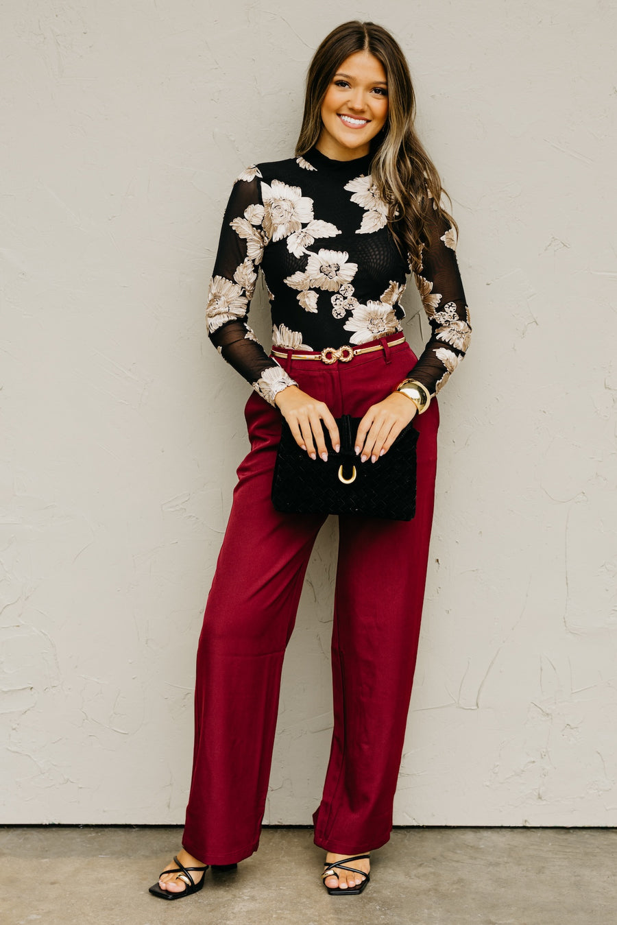 The Eleanor Floral Novelty Mesh Top