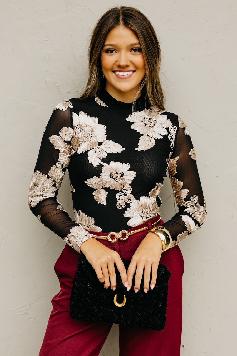 The Eleanor Floral Novelty Mesh Top