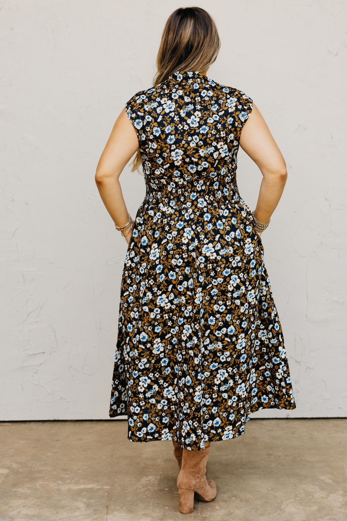 The Valery Zip-Front Floral Midi Dress