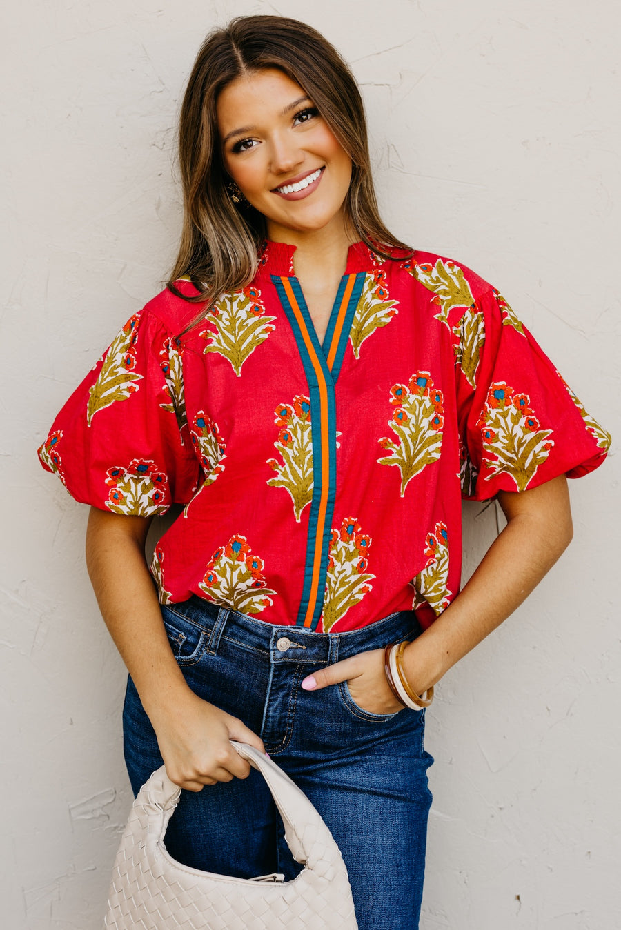 The Elias Floral Puff Sleeve Top