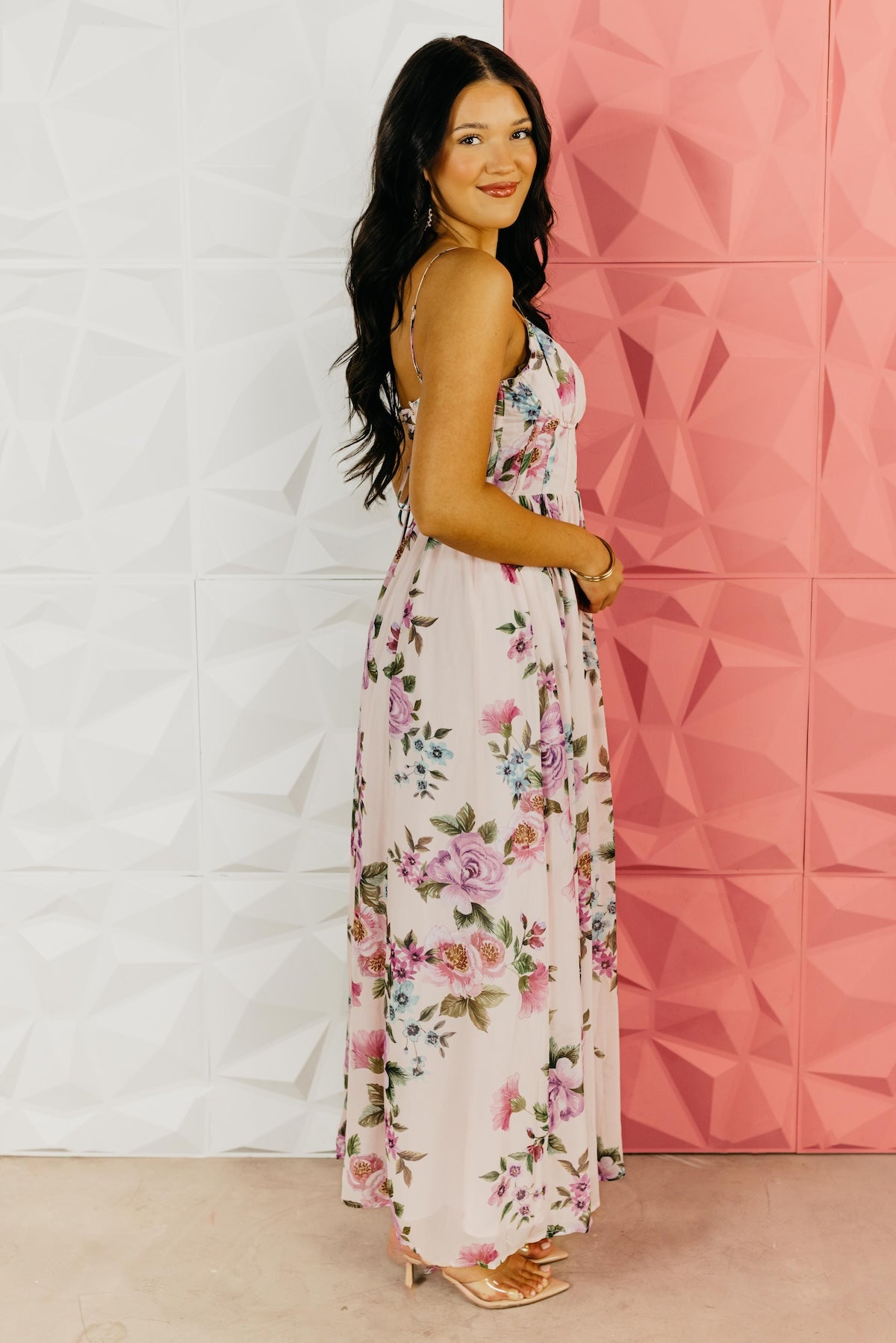 The Reagan Floral Corset Maxi Dress
