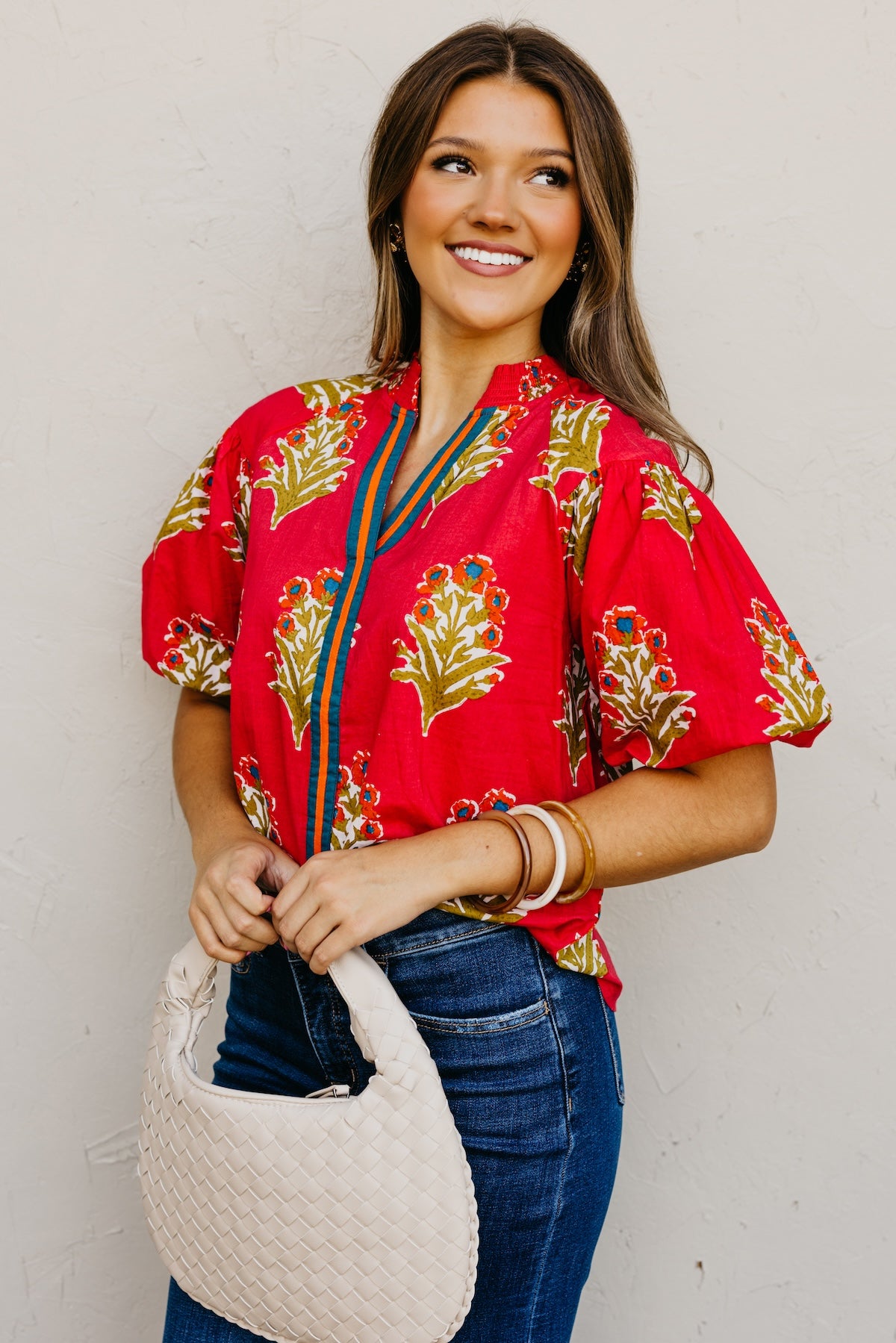 The Elias Floral Puff Sleeve Top