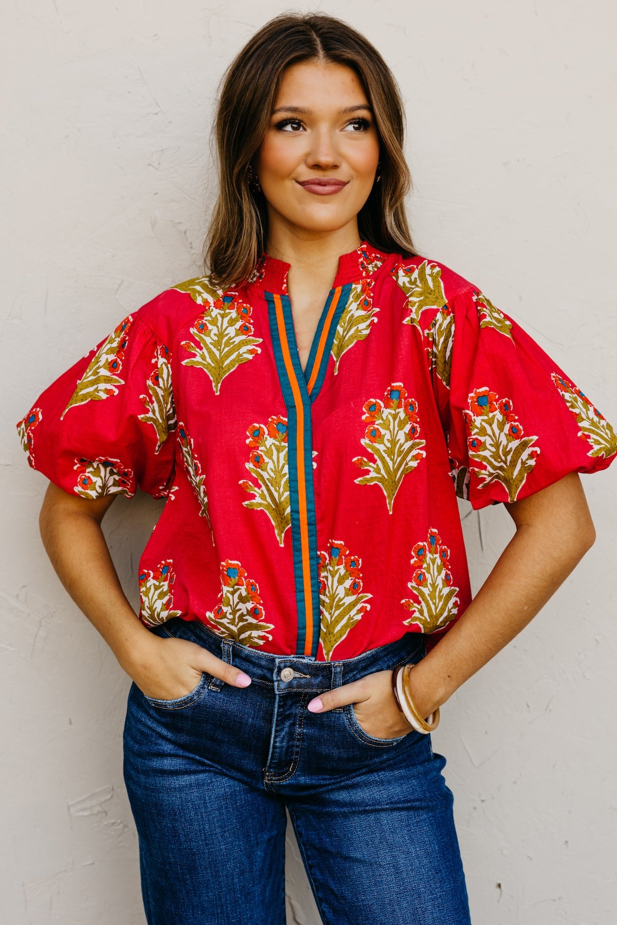 The Elias Floral Puff Sleeve Top