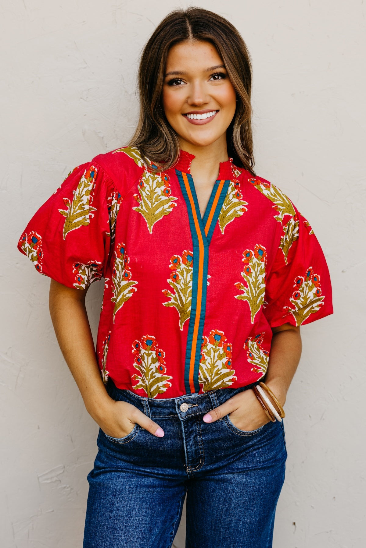 The Elias Floral Puff Sleeve Top