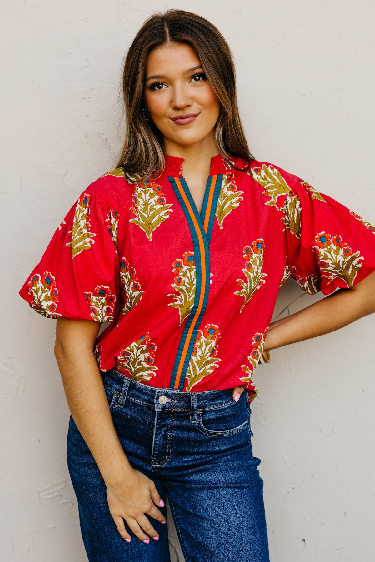 The Elias Floral Puff Sleeve Top