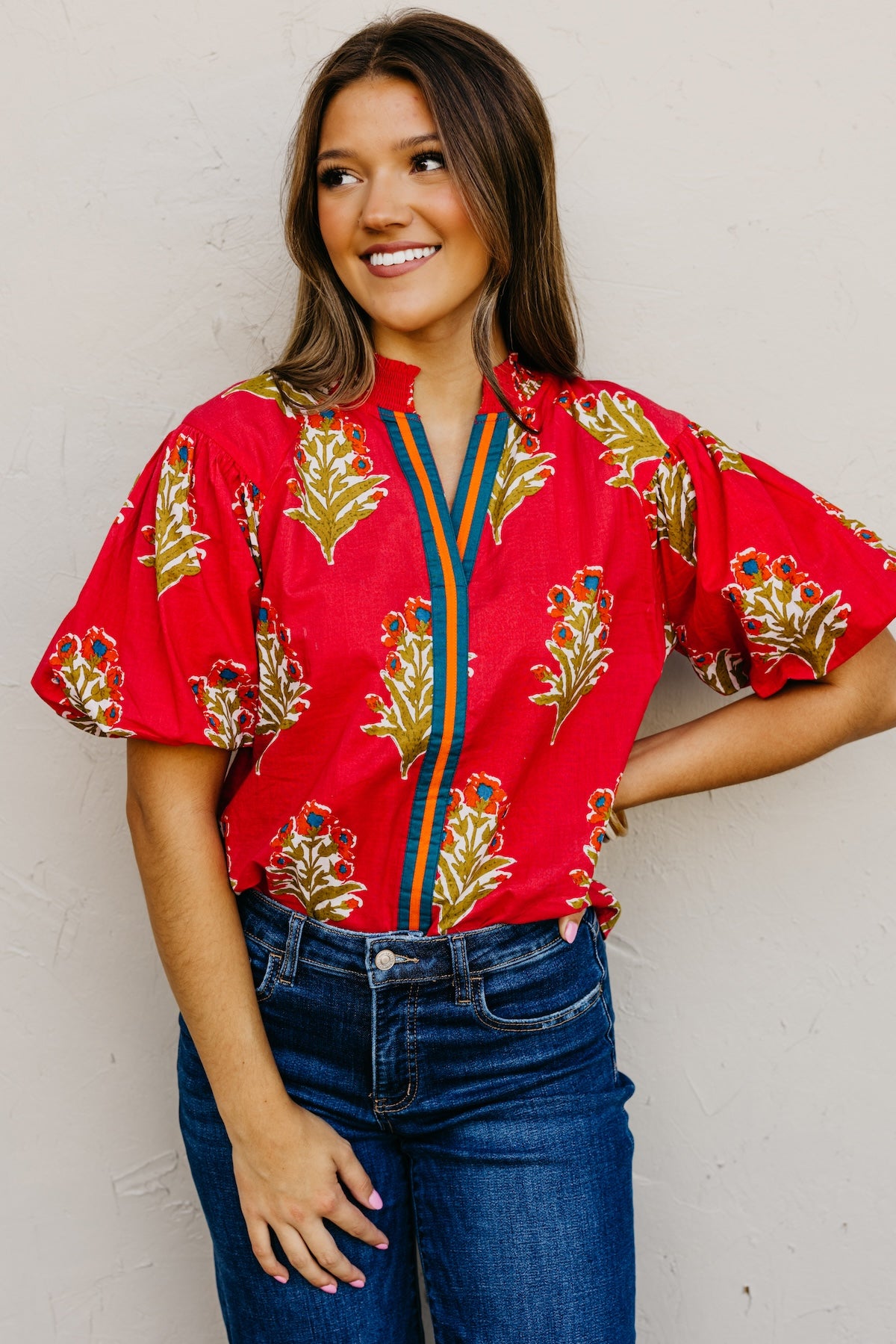The Elias Floral Puff Sleeve Top