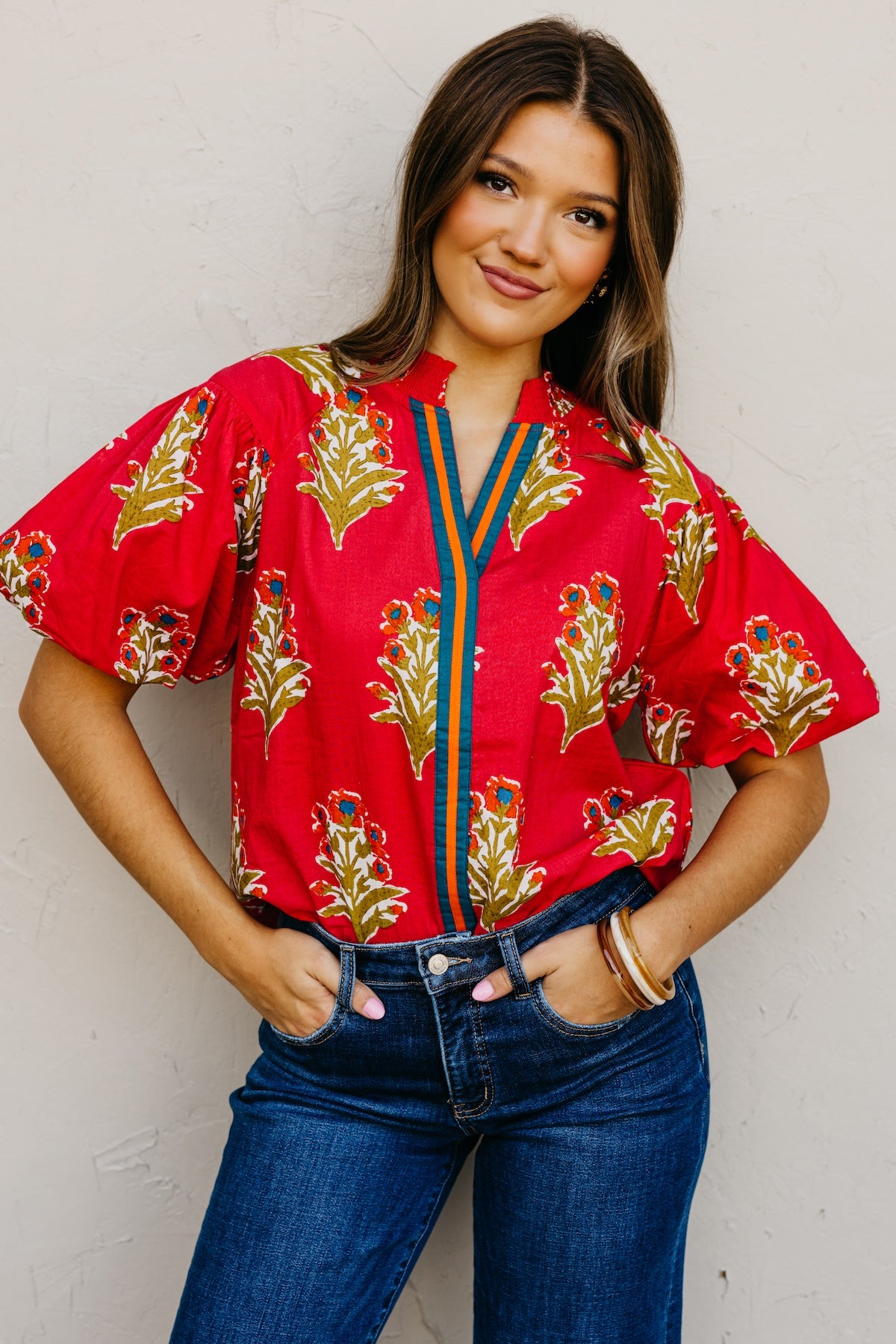 The Elias Floral Puff Sleeve Top