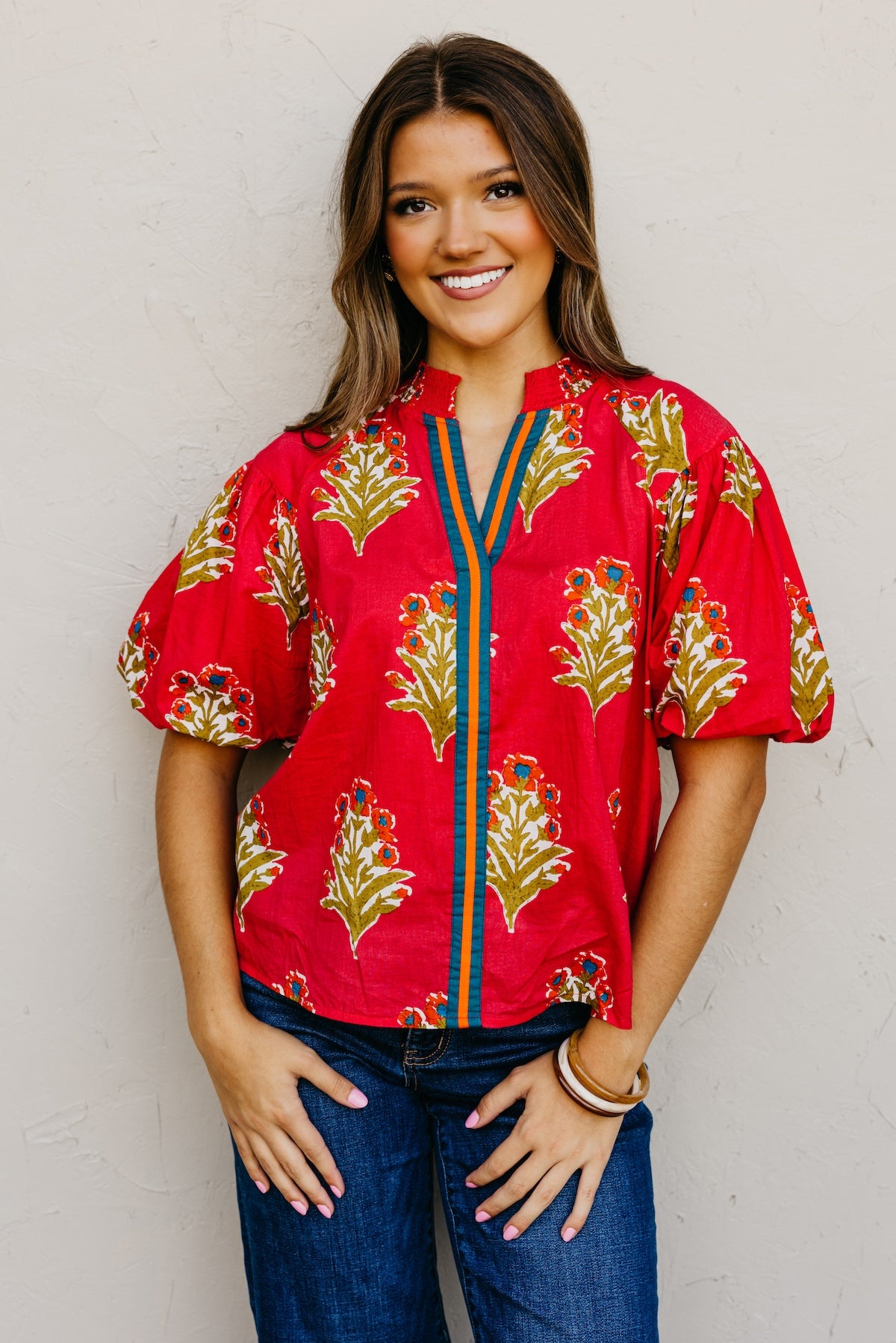 The Elias Floral Puff Sleeve Top