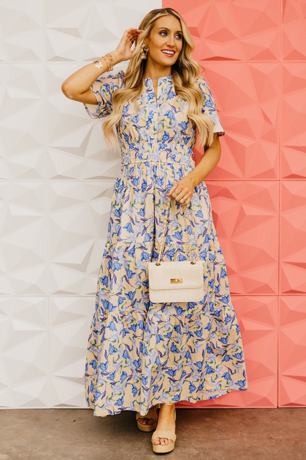 The Janie Woven Floral Maxi Dress