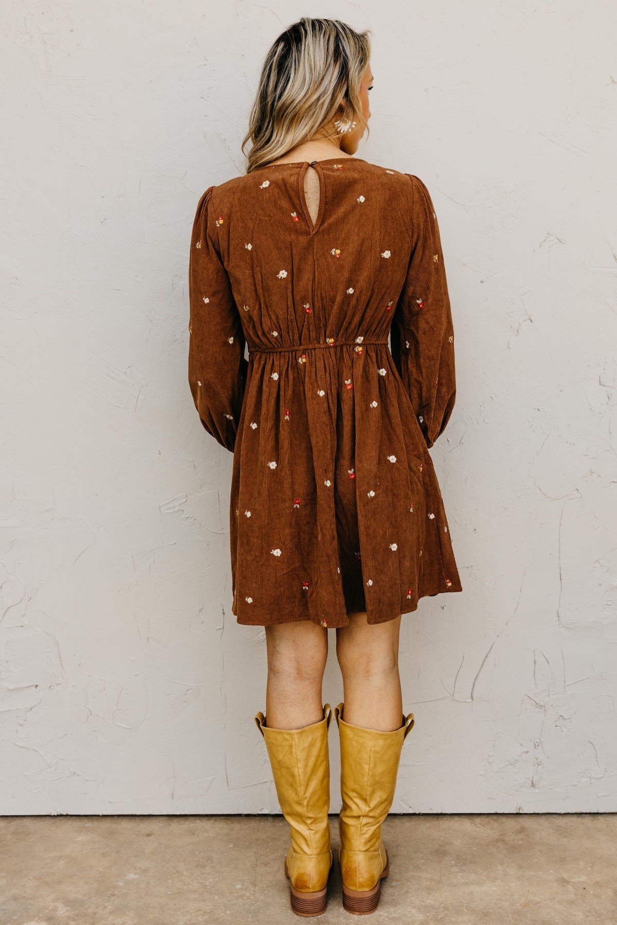 The Nalani Embroidered Corduroy Mini Dress