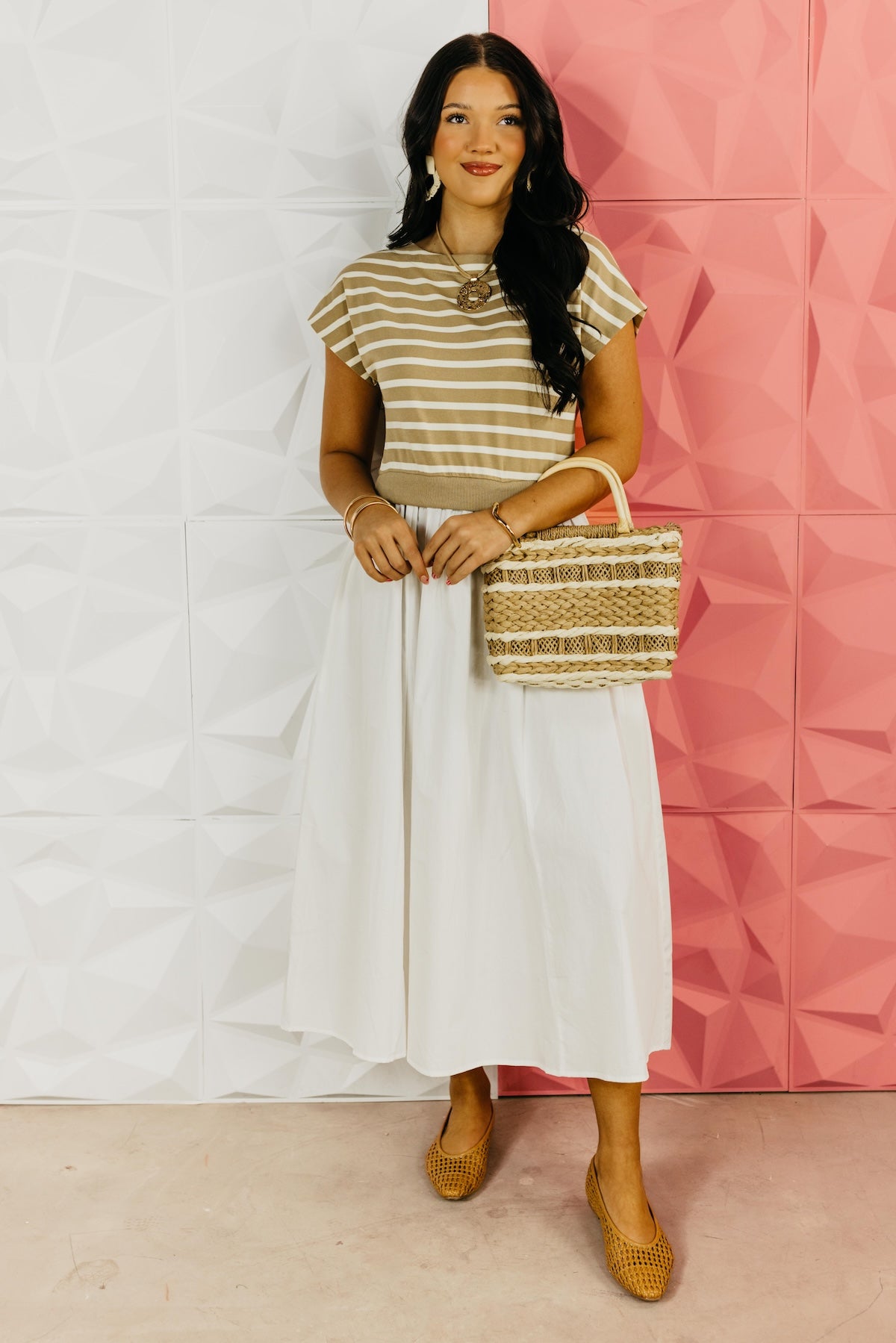 The Arianna Mixed Media Midi Dress