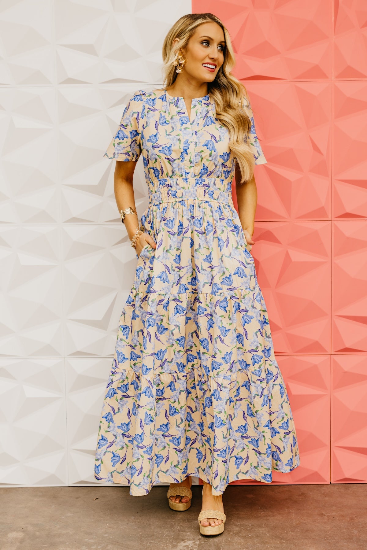 The Janie Woven Floral Maxi Dress