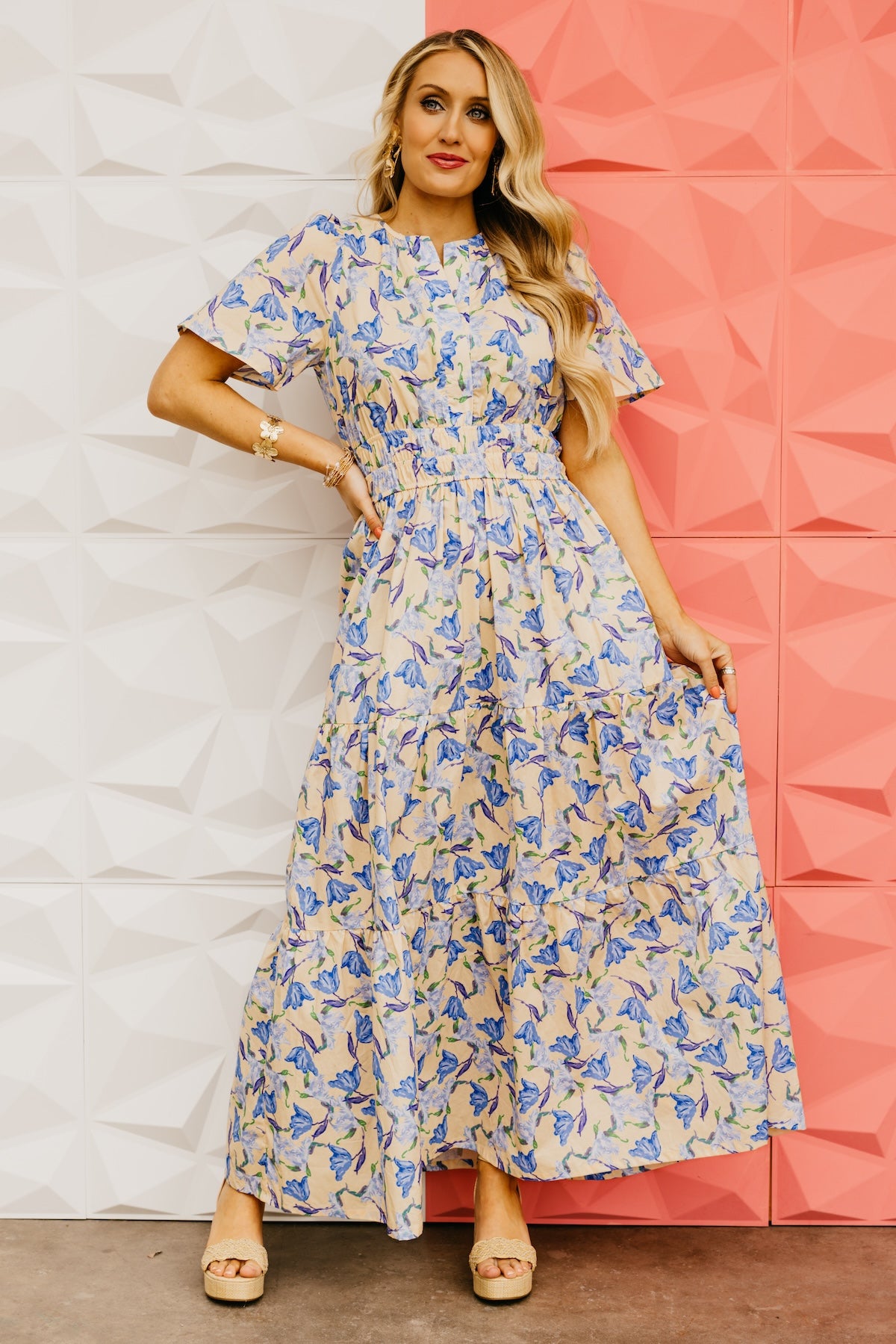 The Janie Woven Floral Maxi Dress