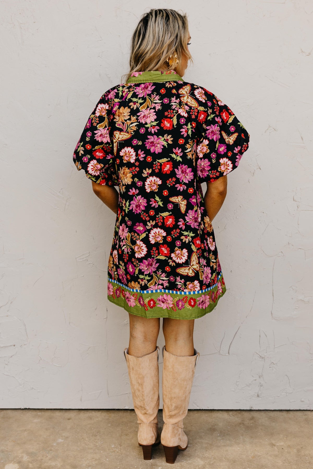 The Sadie Collared Button Down Floral Mini Dress