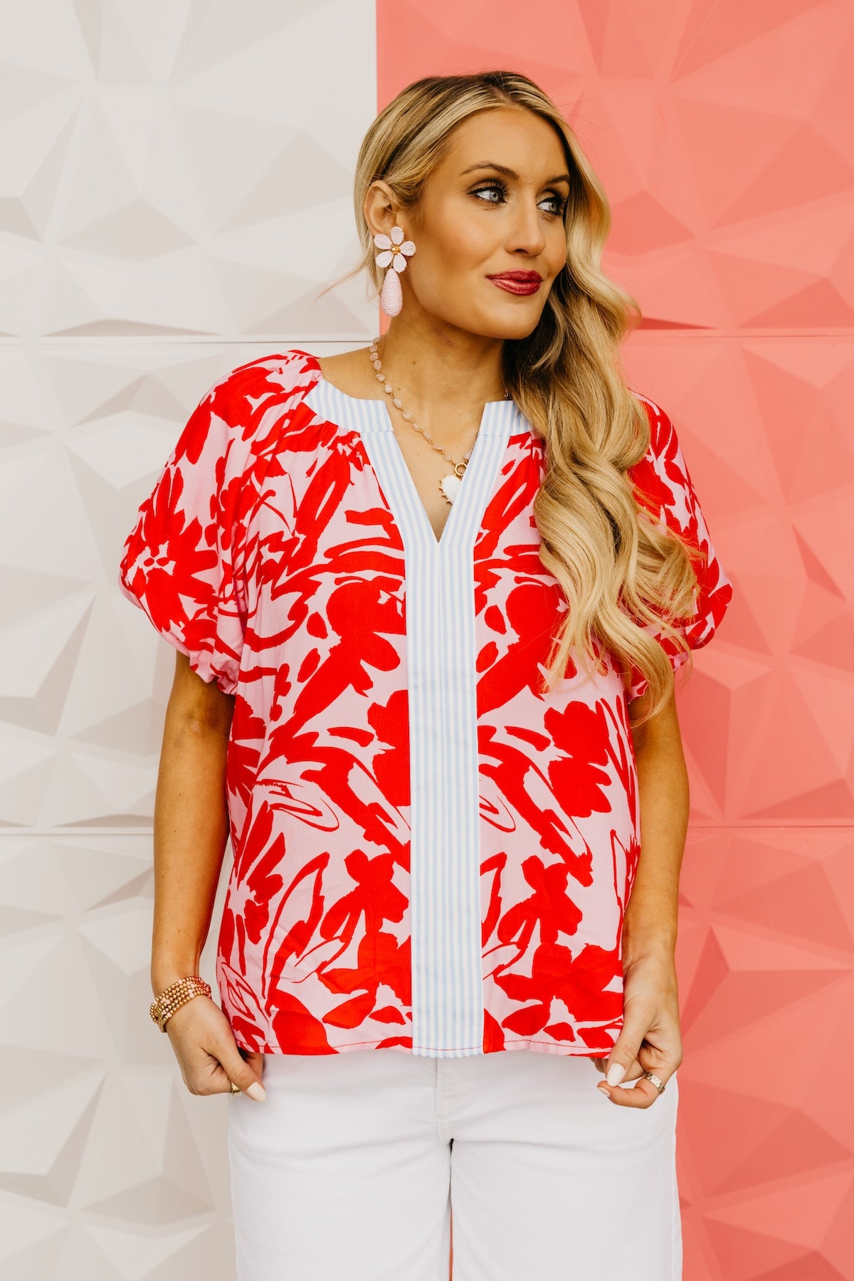 The Terika Puff Sleve Floral Top