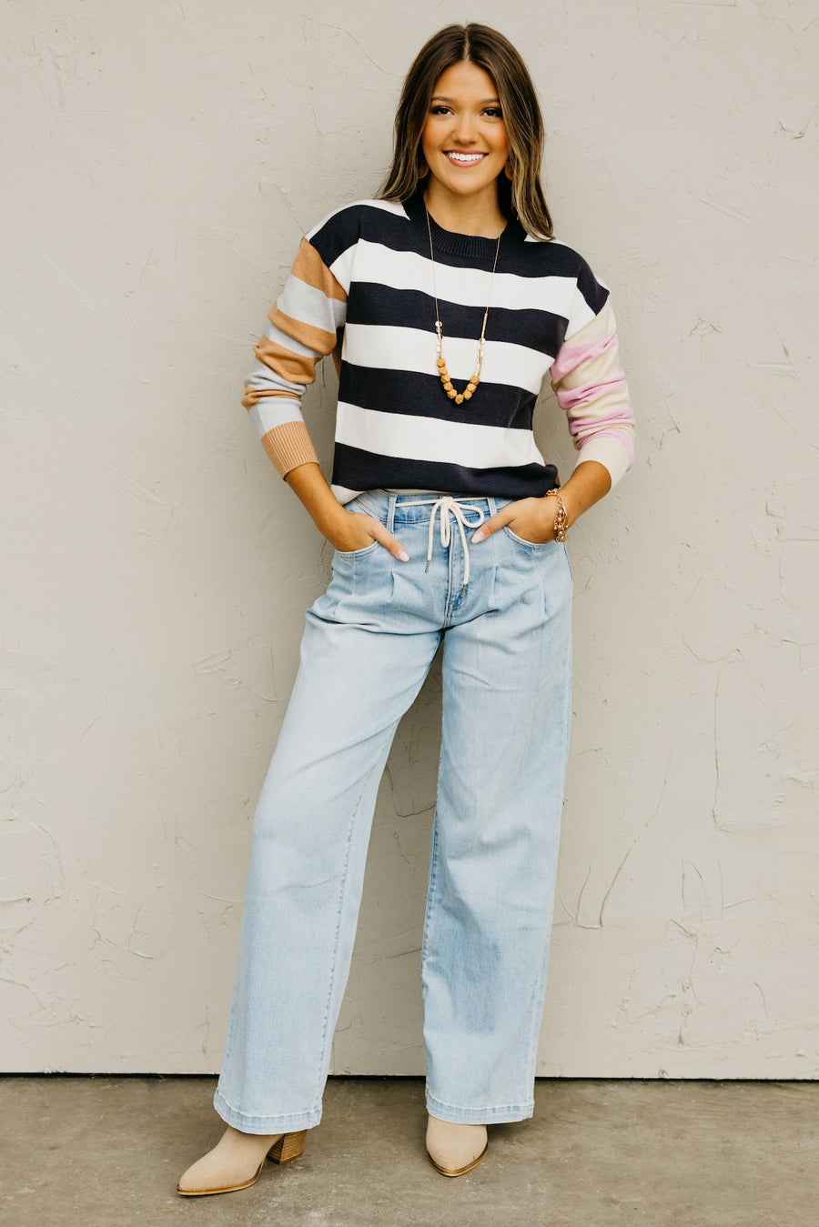 The Cameron Color Block Stripe Sweater