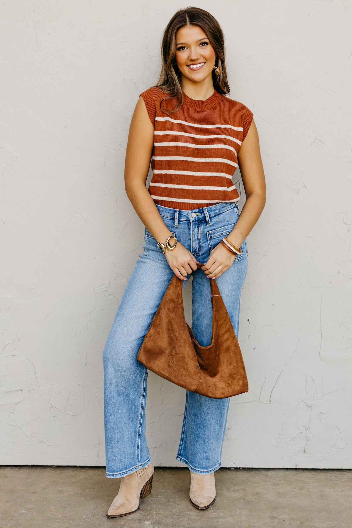 The Joseph Sleeveless Stripe Sweater