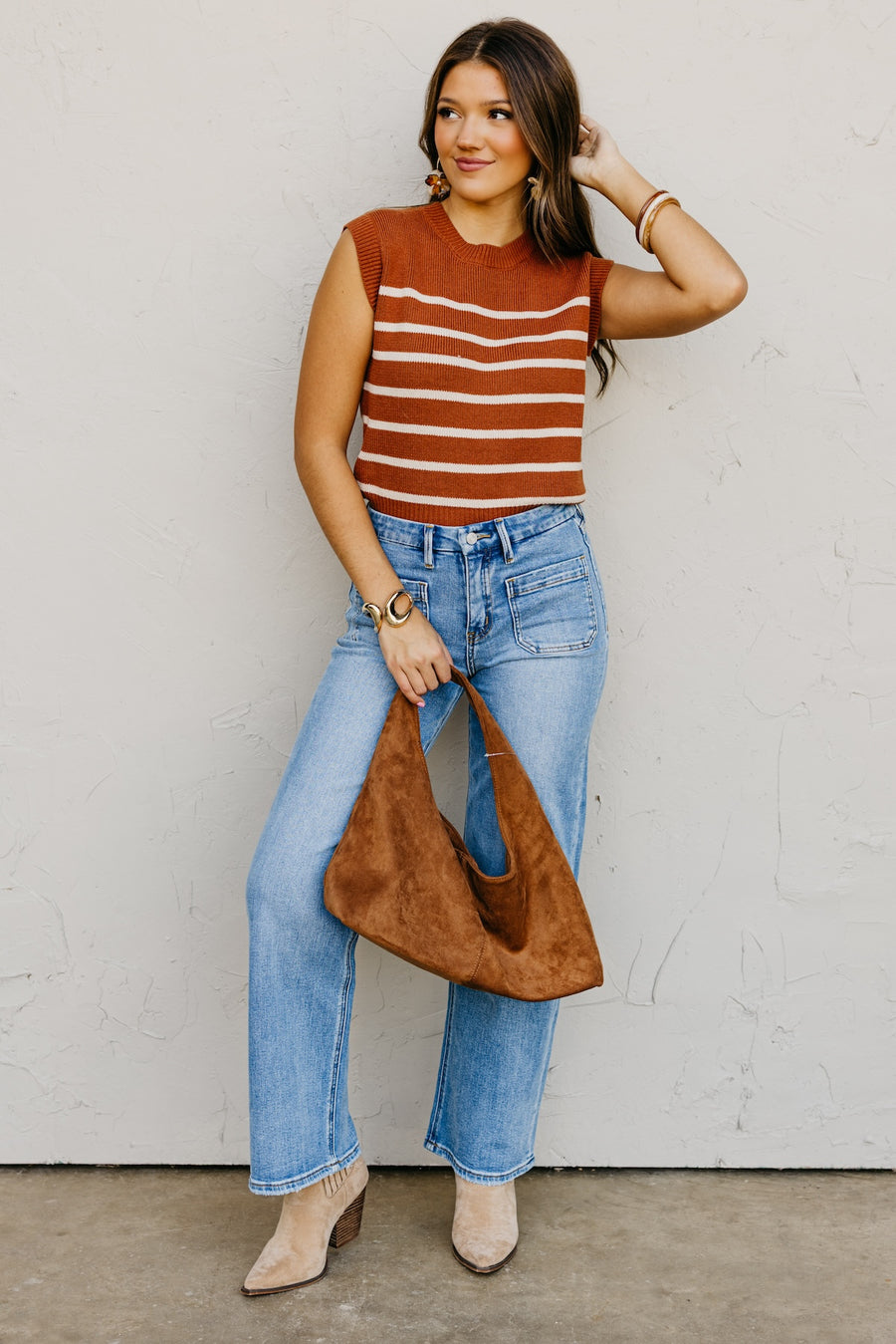 The Joseph Sleeveless Stripe Sweater