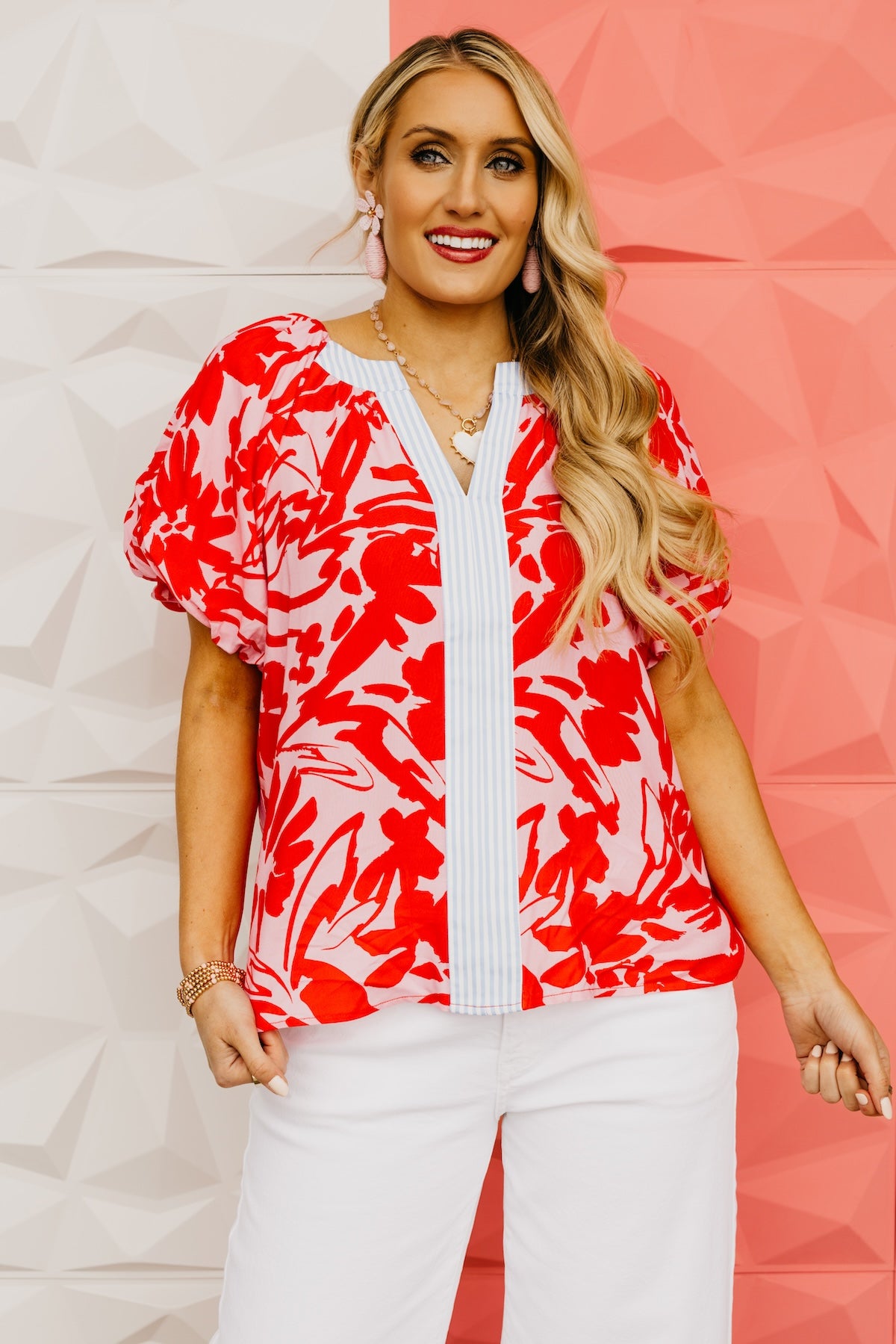 The Terika Puff Sleve Floral Top