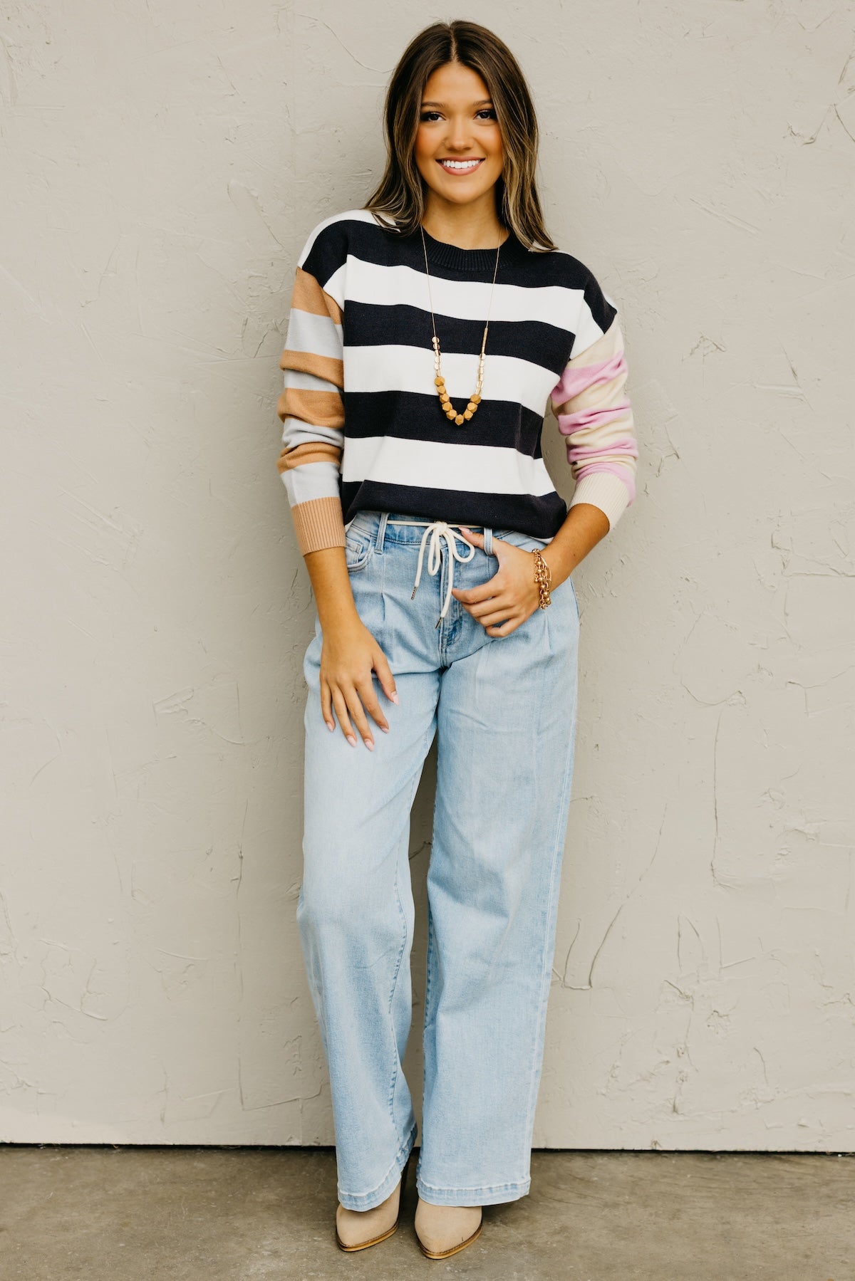 The Cameron Color Block Stripe Sweater