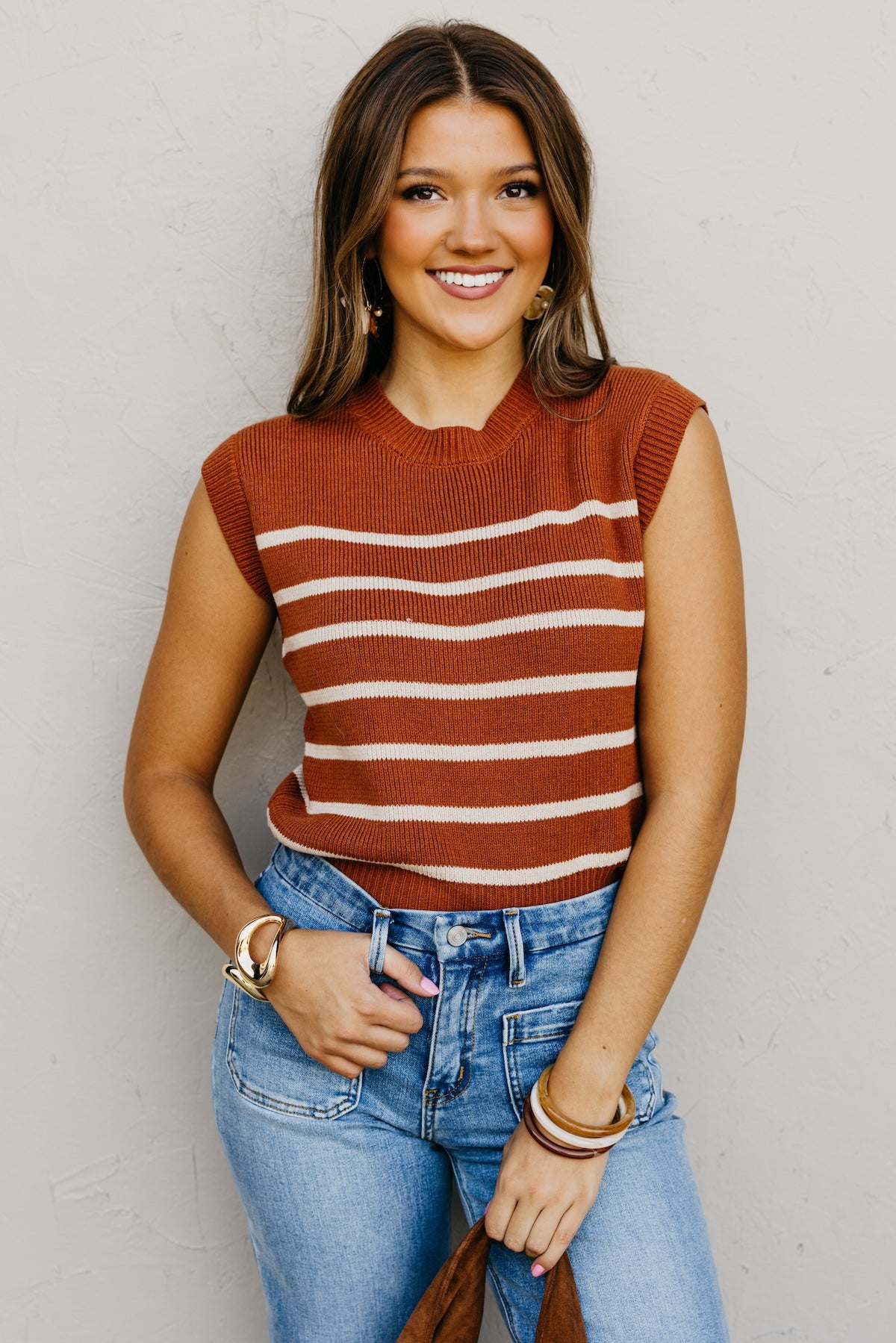 The Joseph Sleeveless Stripe Sweater